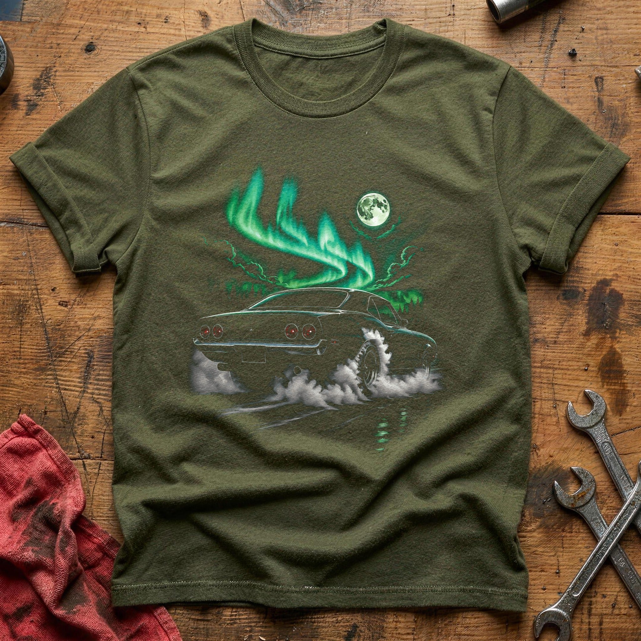 Muscle Car Aurora T-Shirt - Military Green