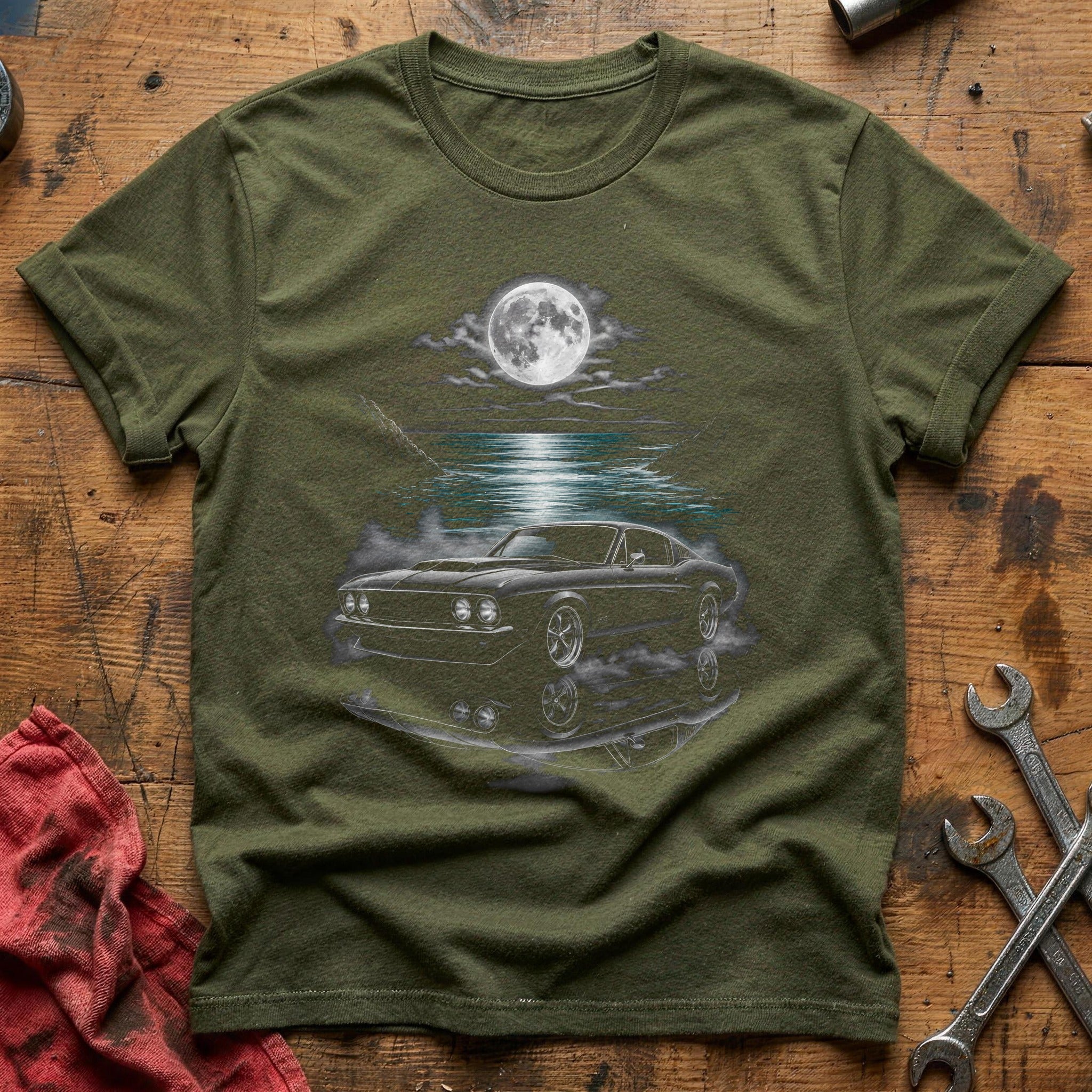 Musclecar Reflection Water 45 T-Shirt - Military Green