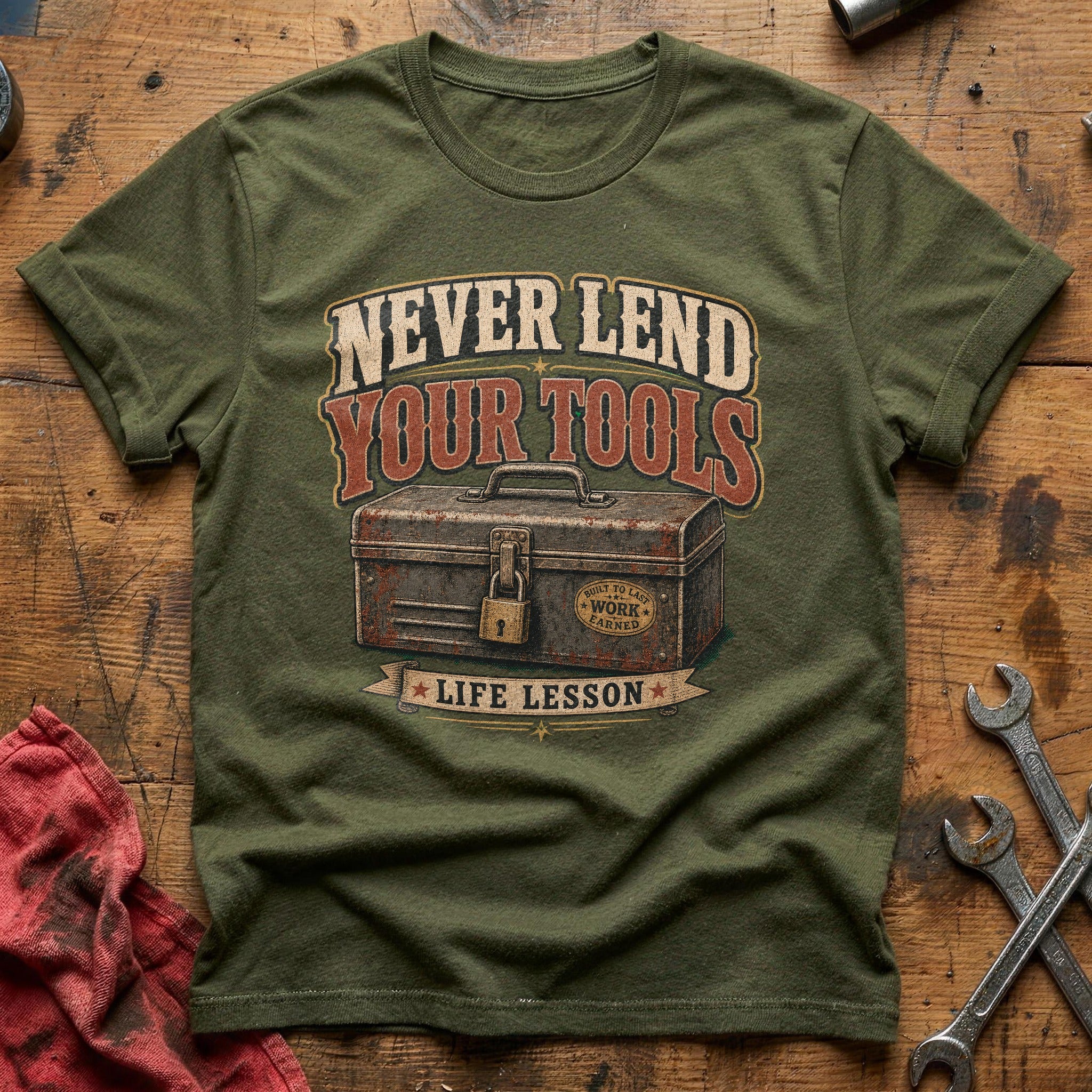 Never Lend Your Tools T-Shirt - Military Green
