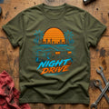 Night Drive Synthwave 41 T-Shirt - Military Green
