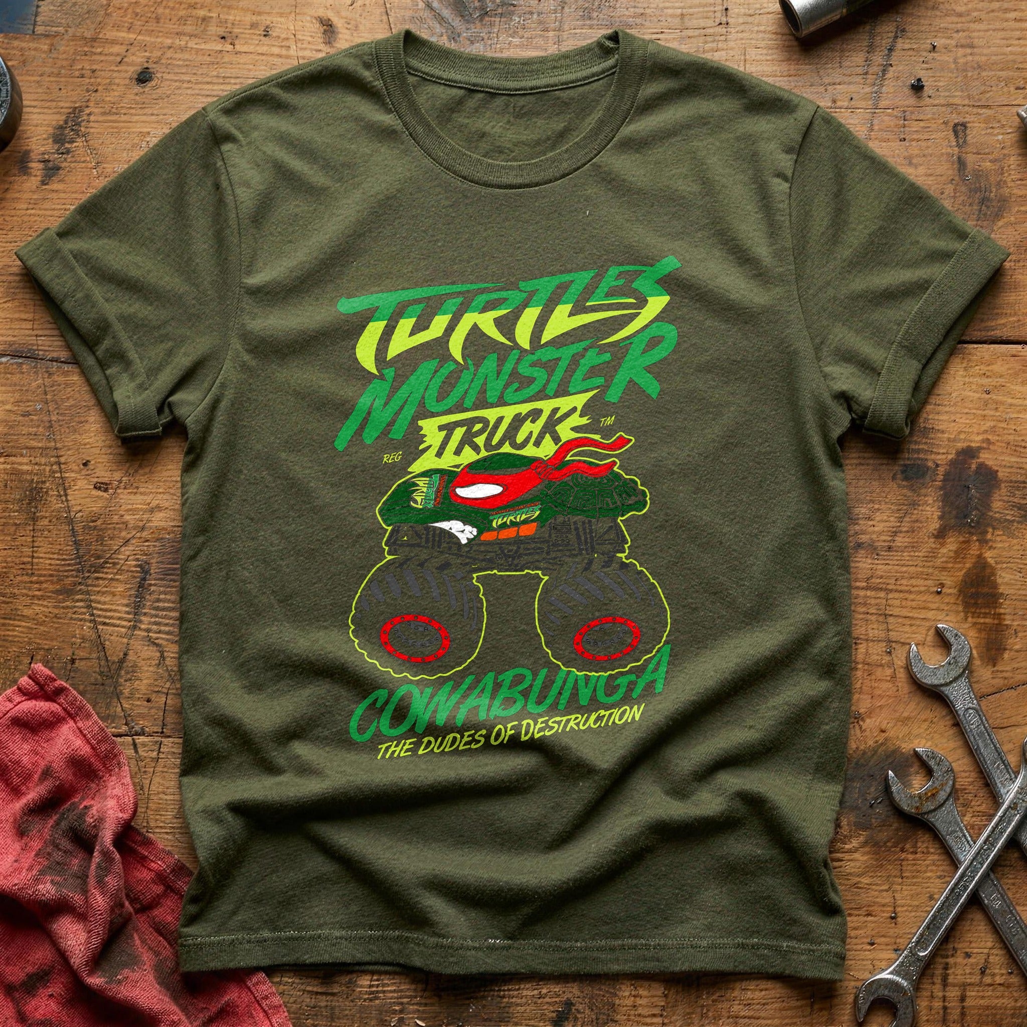Ninja turtle monster truck T-Shirt - Military Green