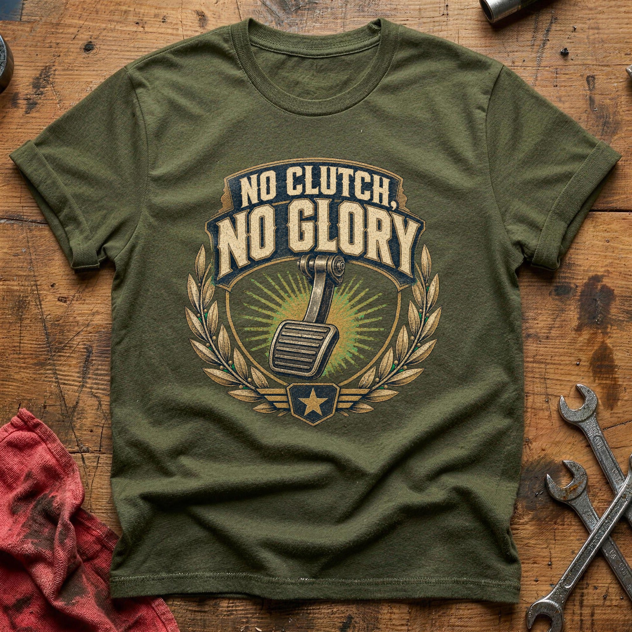 No Glory Clutch T-Shirt - Military Green