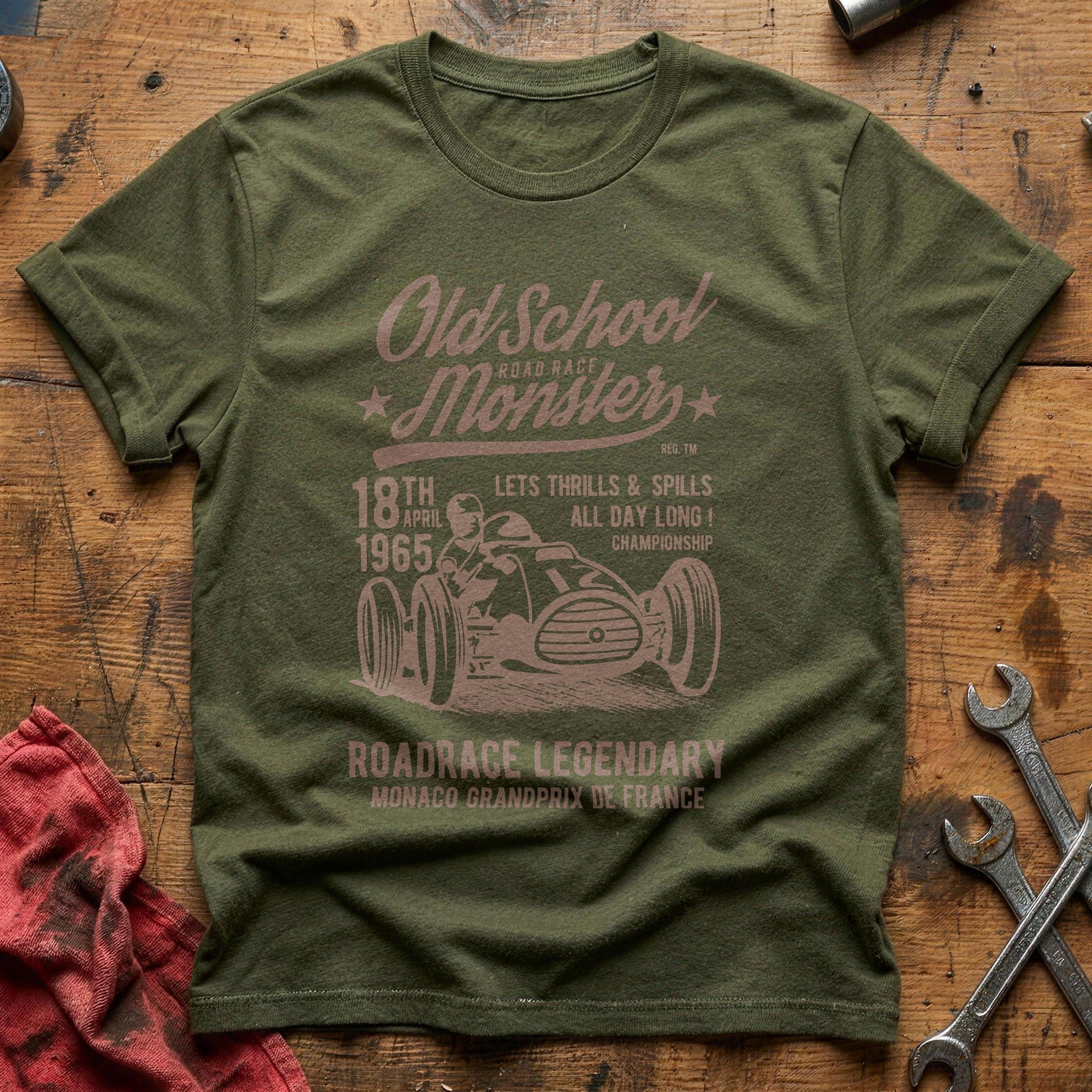 Old school road race monster T-Shirt - Military Green