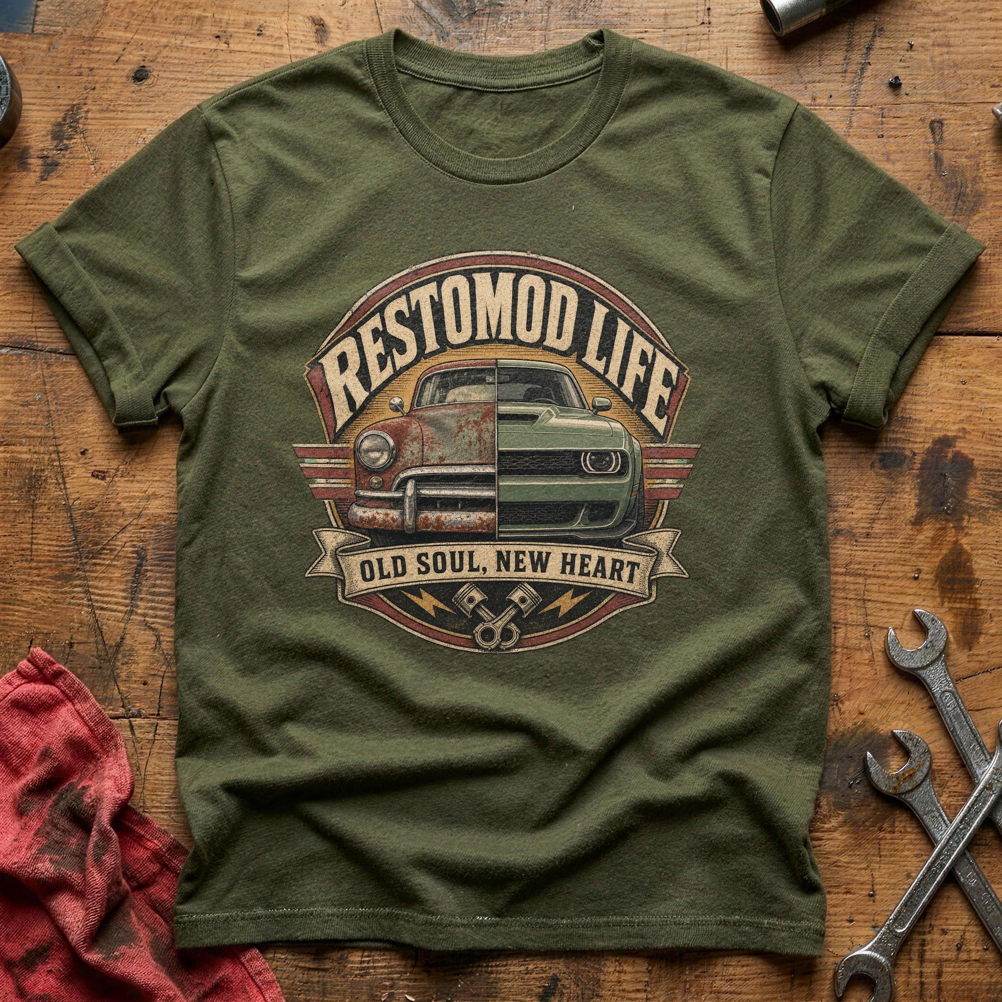 Old Soul, New Heart T-Shirt - Military Green