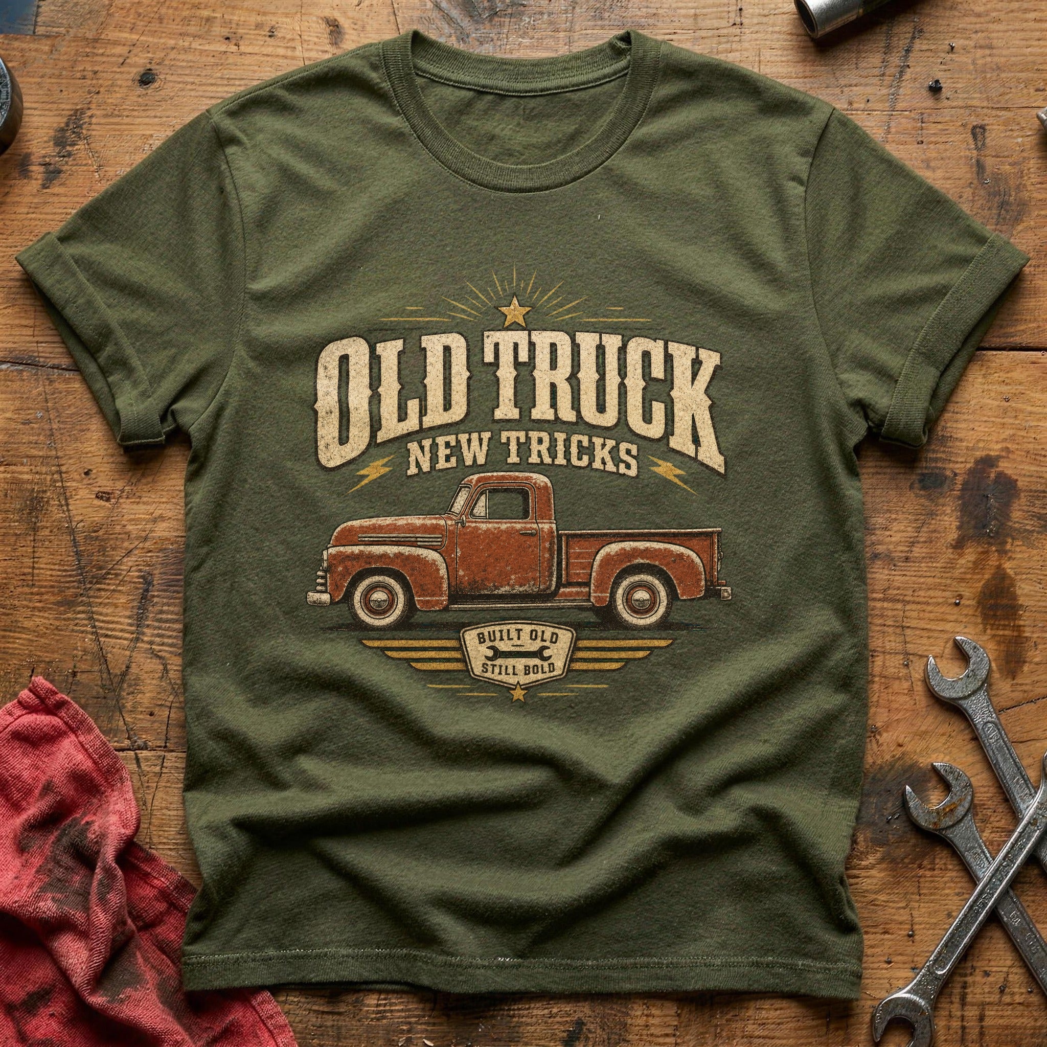 Old Truck Still Bold - Military Green