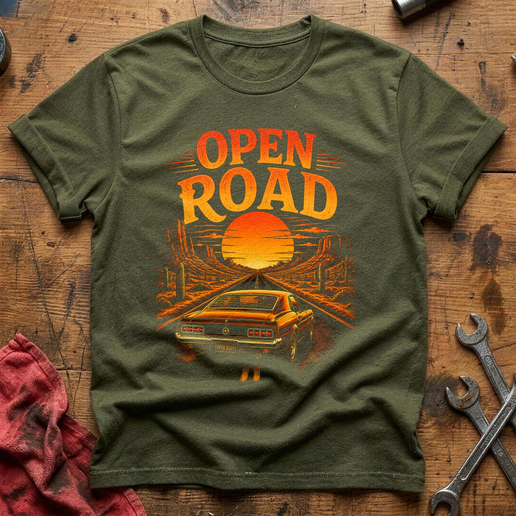 Open Road Surreal 31 T-Shirt - Military Green