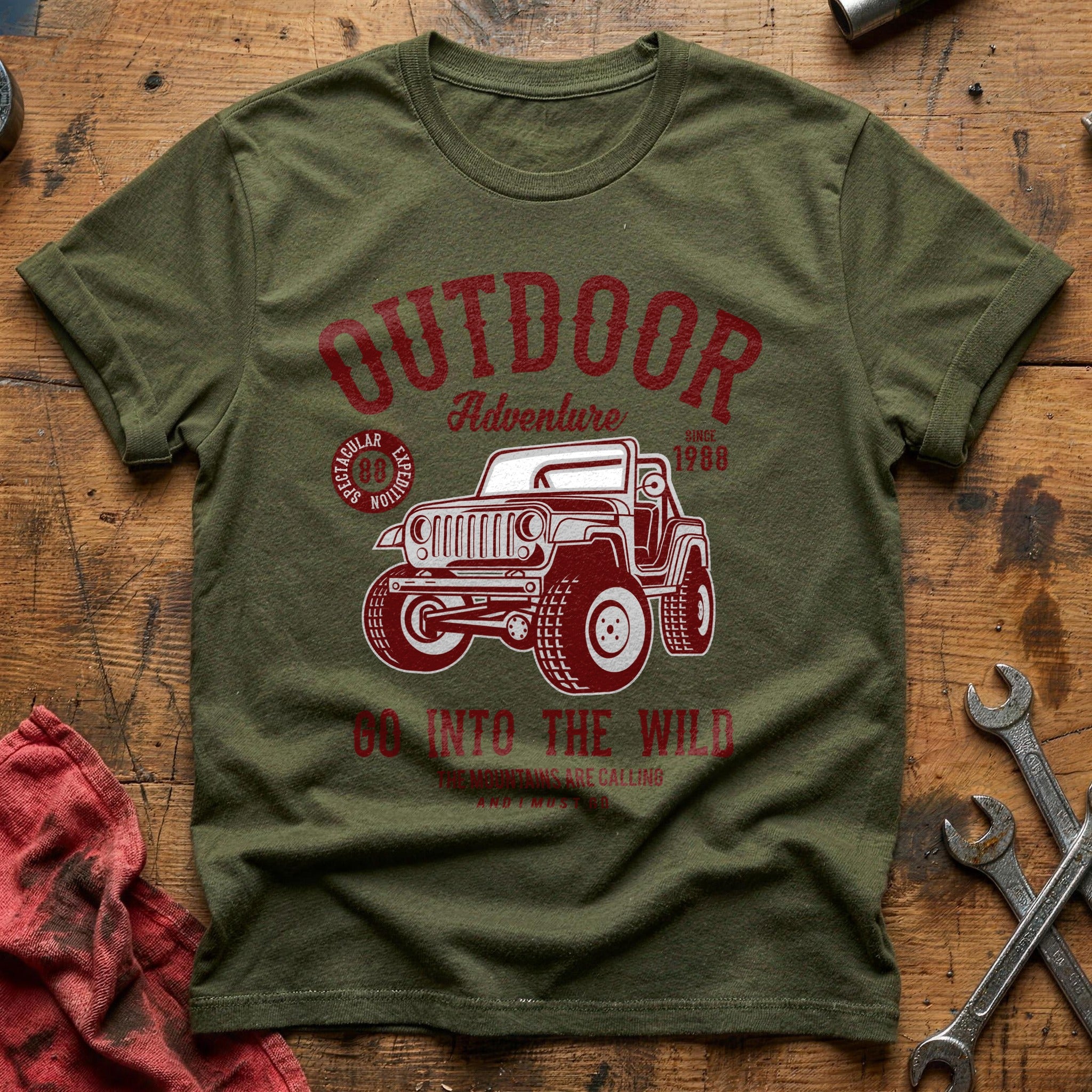 Outdoor jeep T-Shirt - Military Green