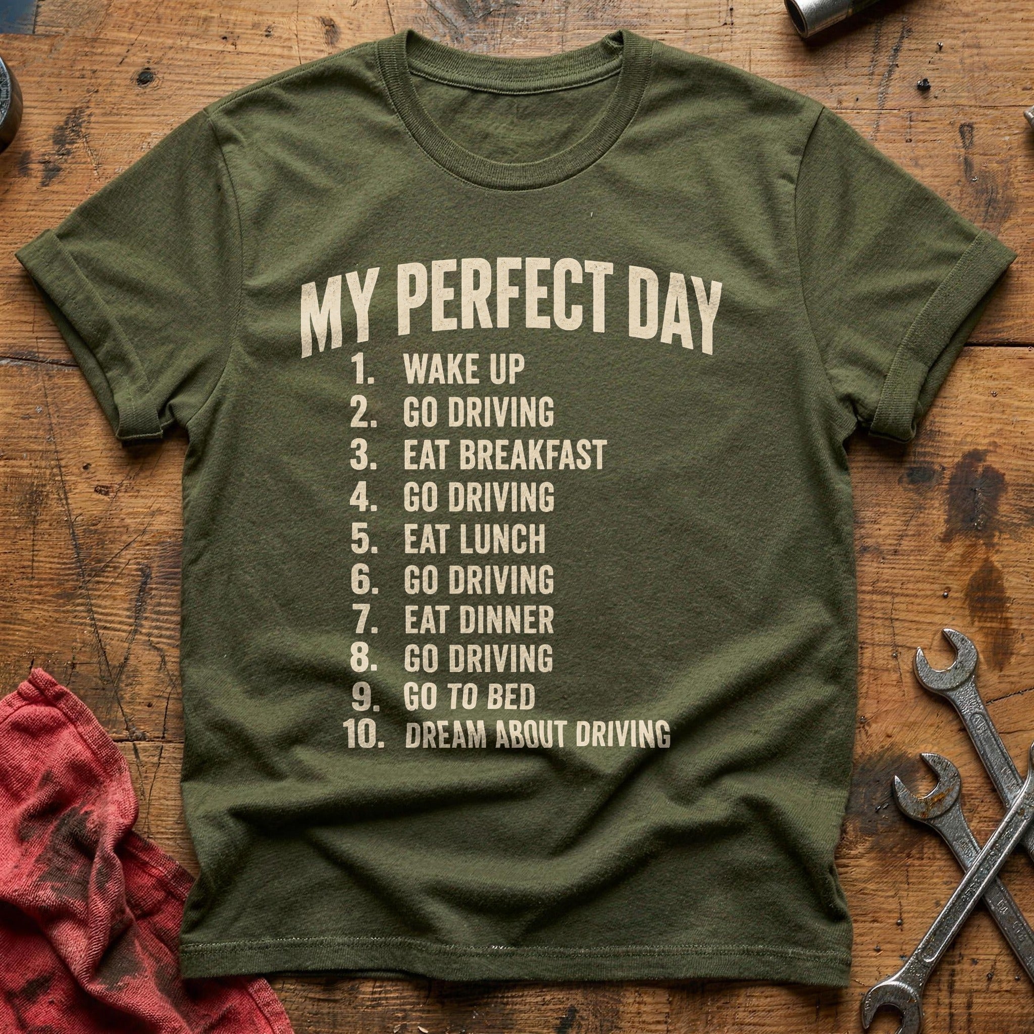 Perfect Day Blueprint T-Shirt - Military Green