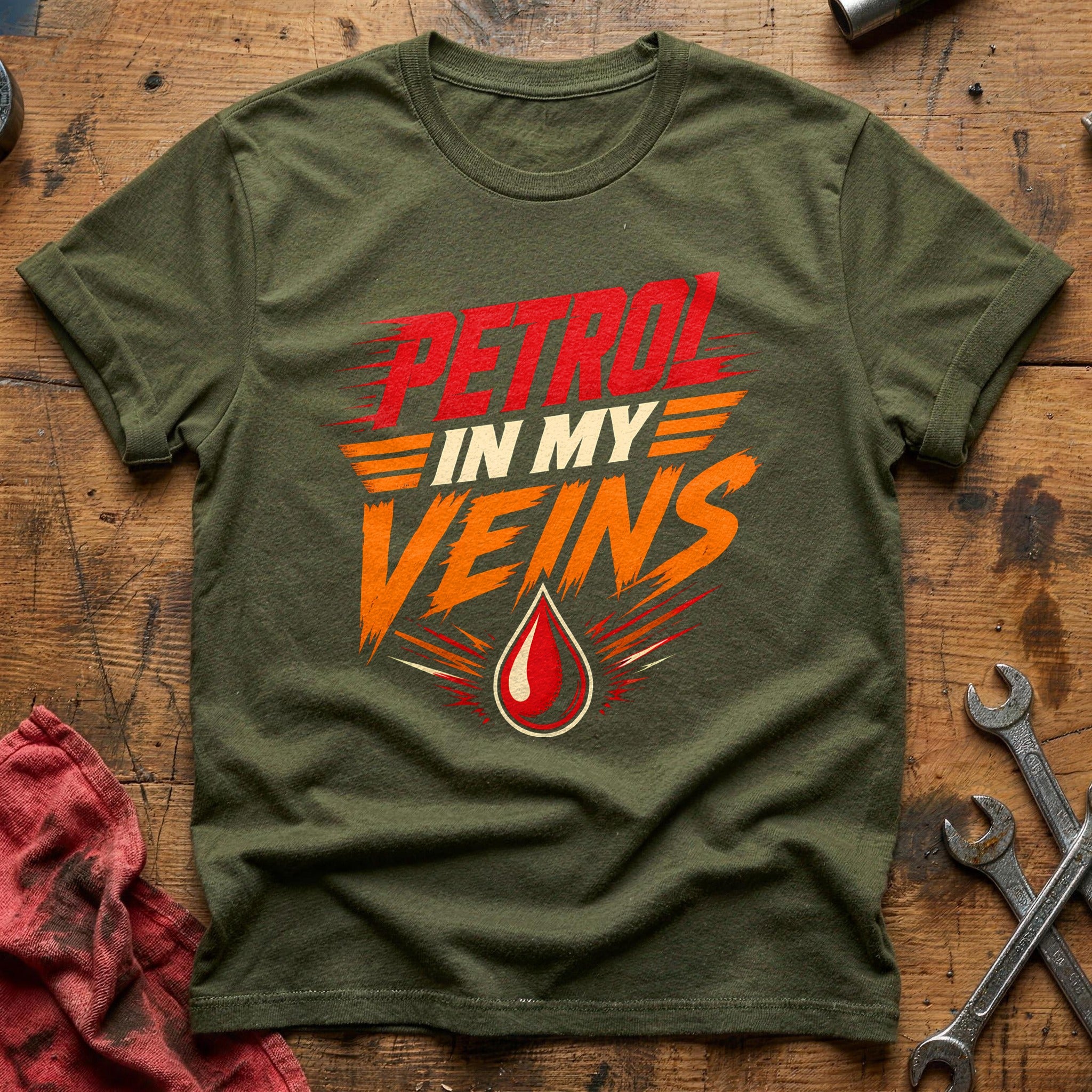 Petrol In My Veins 43 T-Shirt - Military Green