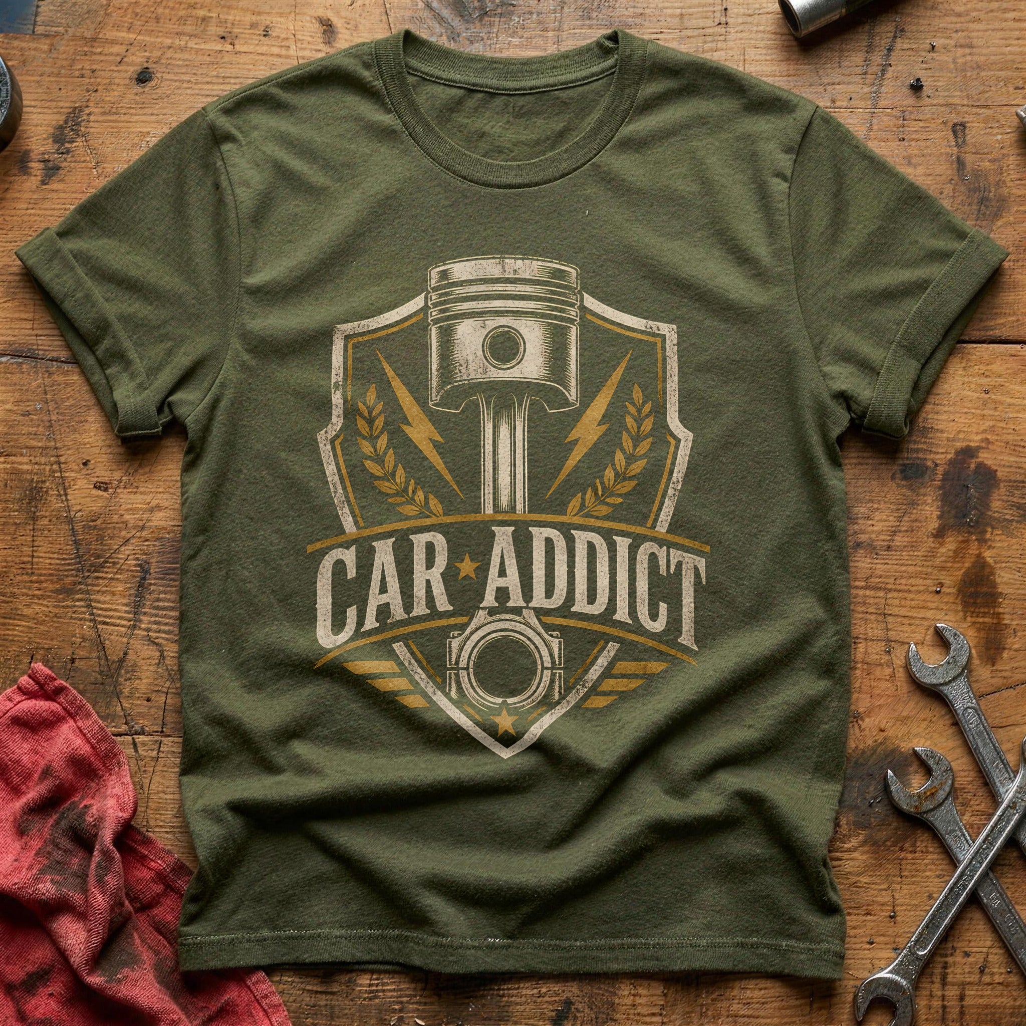 Piston & Laurels T-Shirt - Military Green