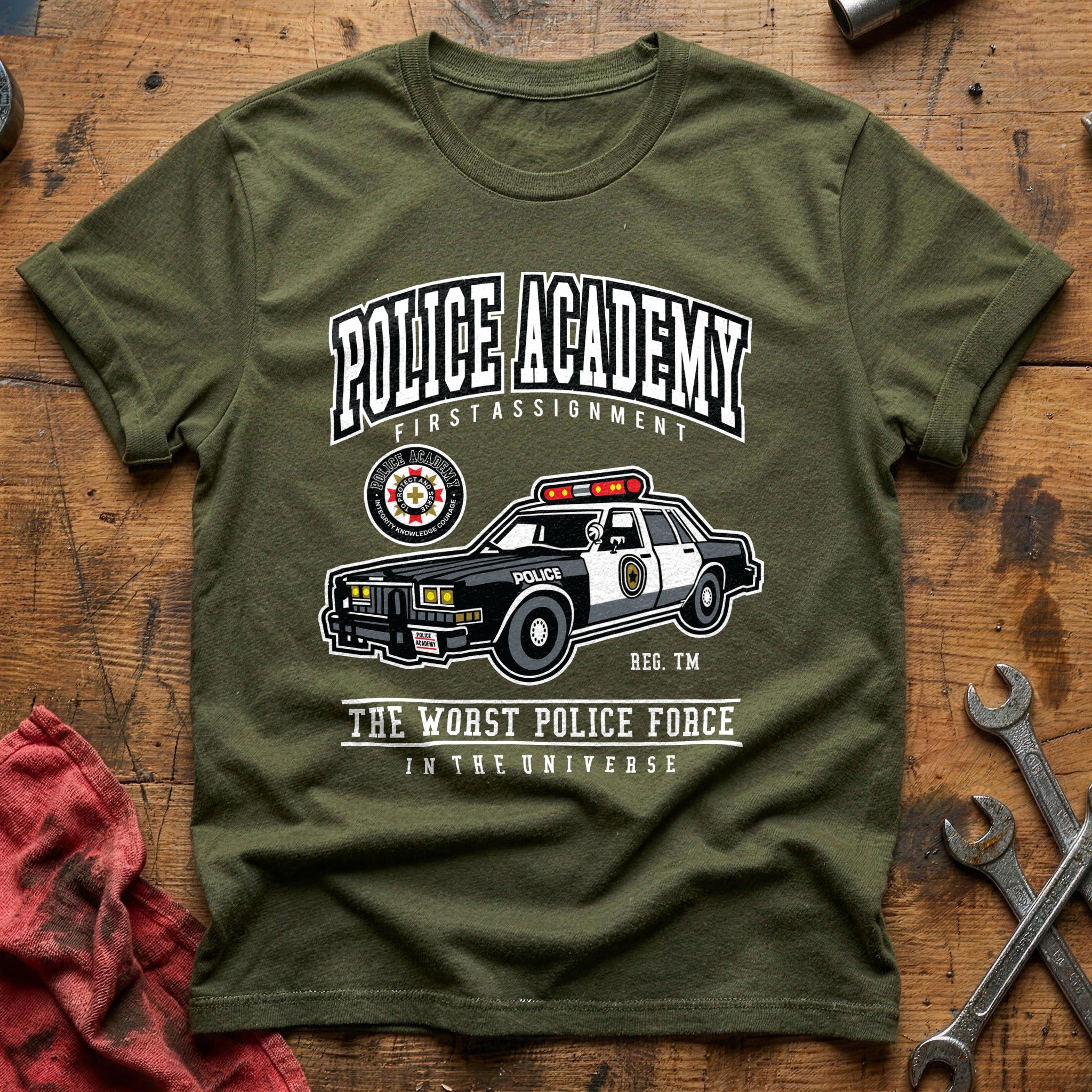 Police academy car T-Shirt - Military Green