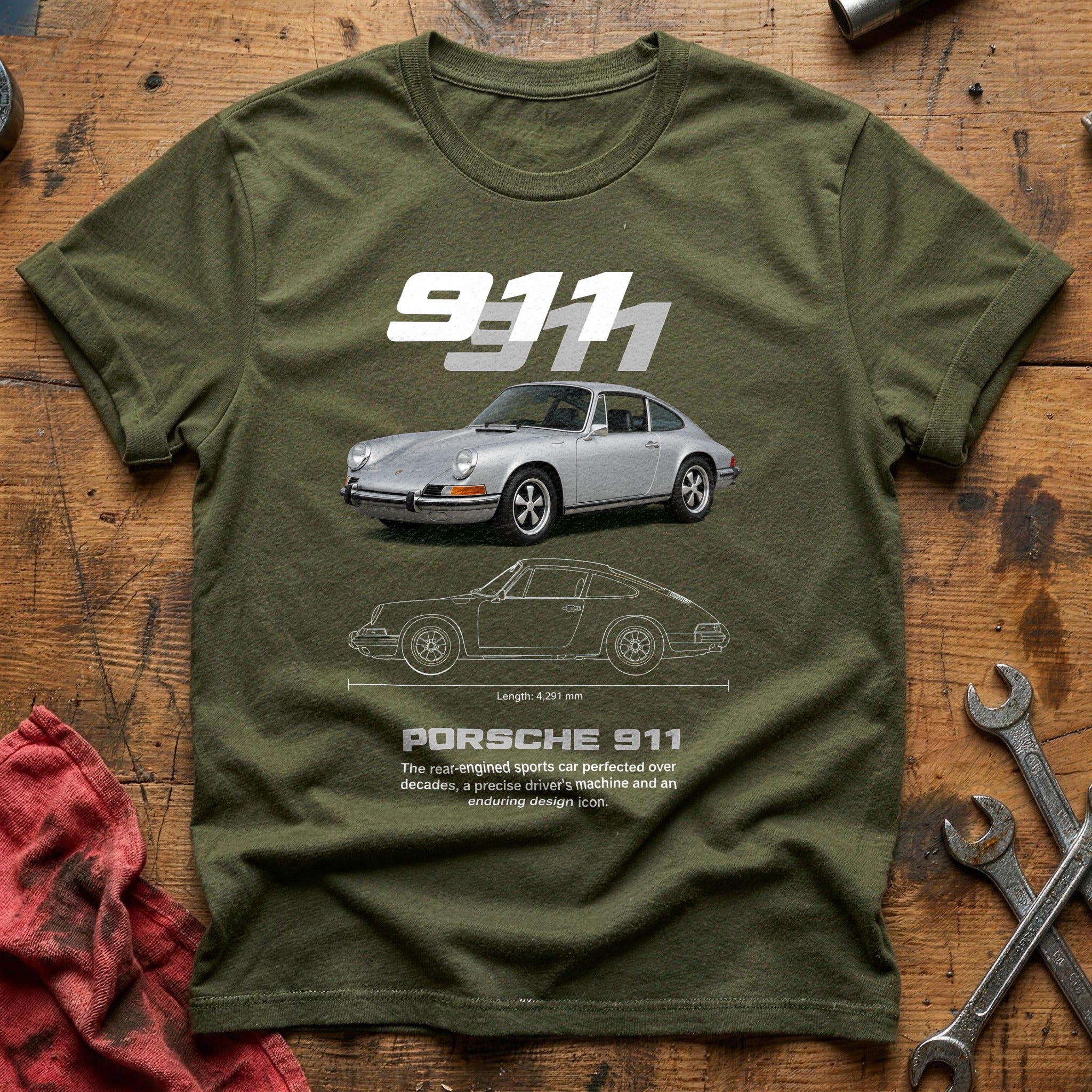Porsche 911 61 T-Shirt - Military Green