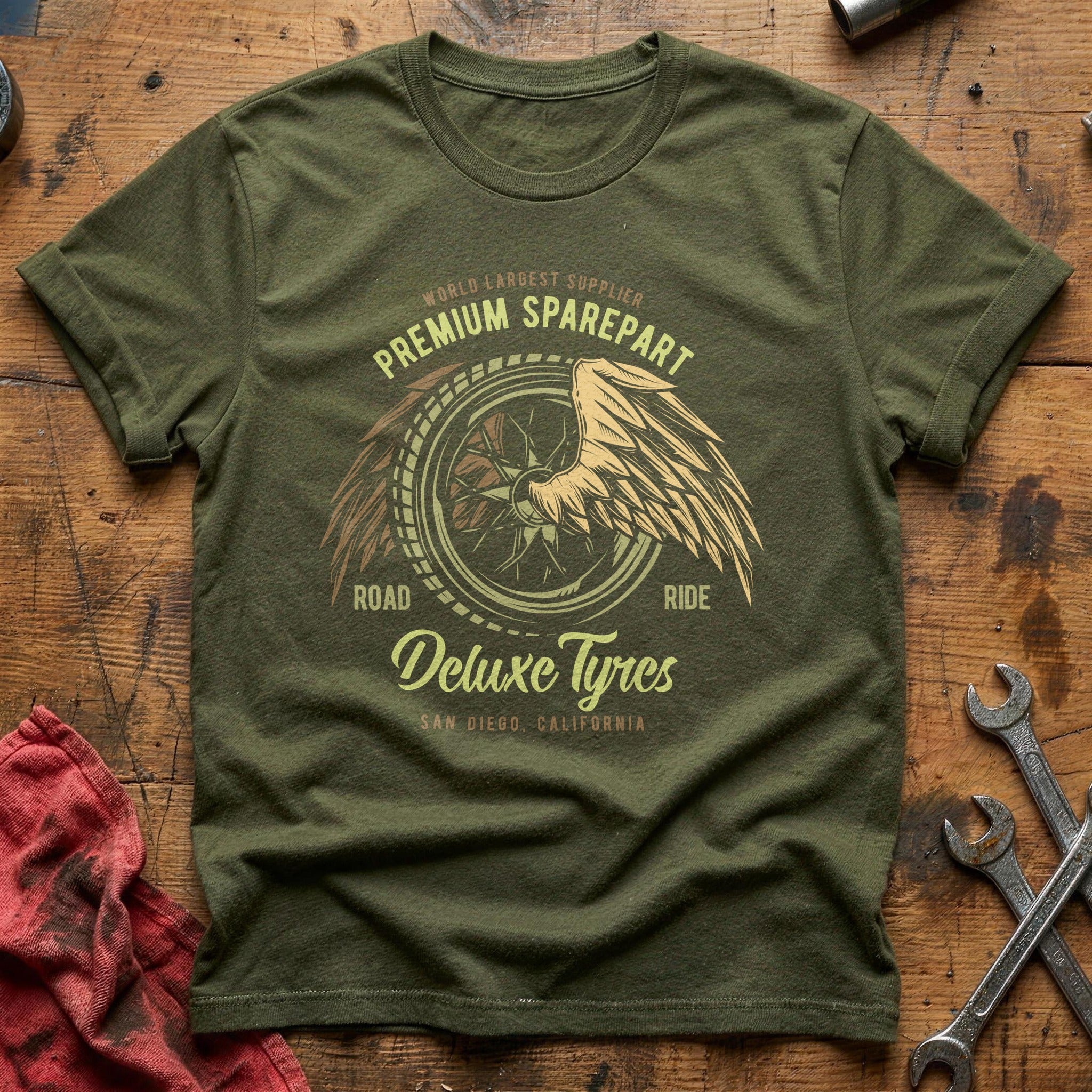 Premium spare parts deluxe tyres T-Shirt - Military Green