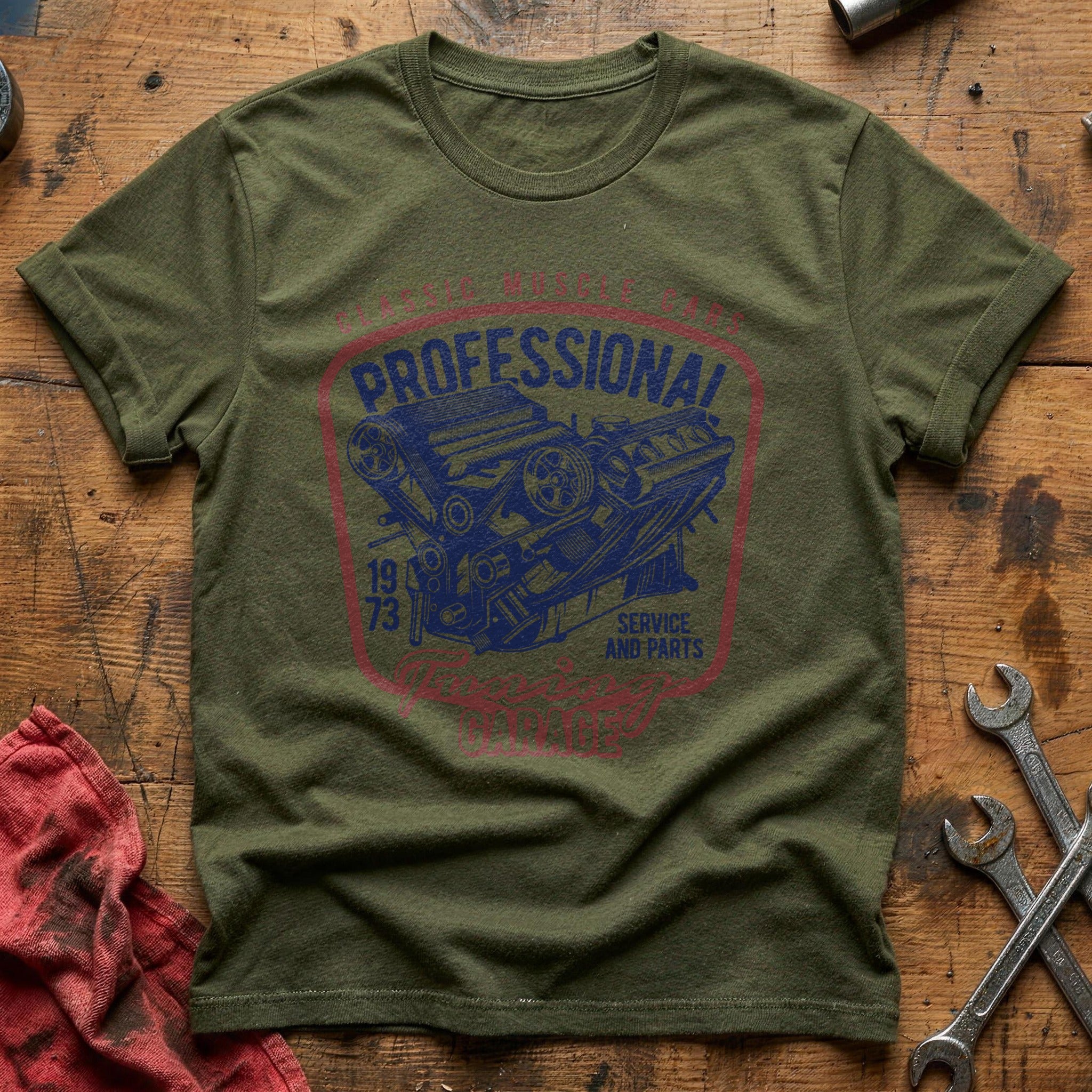 Professional tuning garage T-Shirt - Military Green
