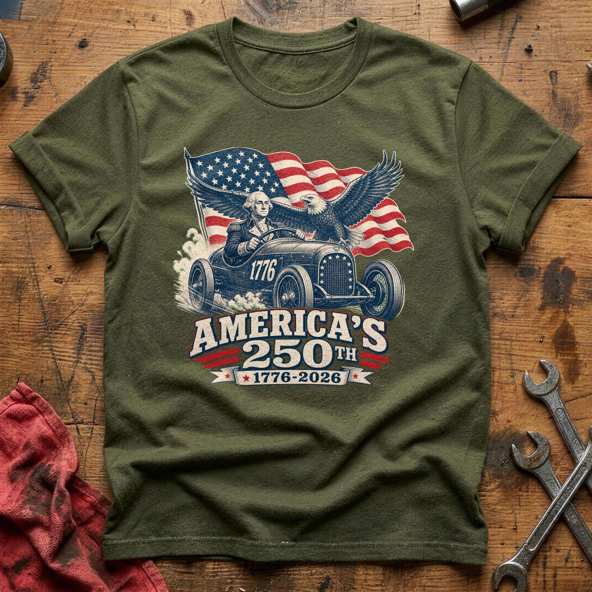 Quarter Mile Birthday T-Shirt - Military Green