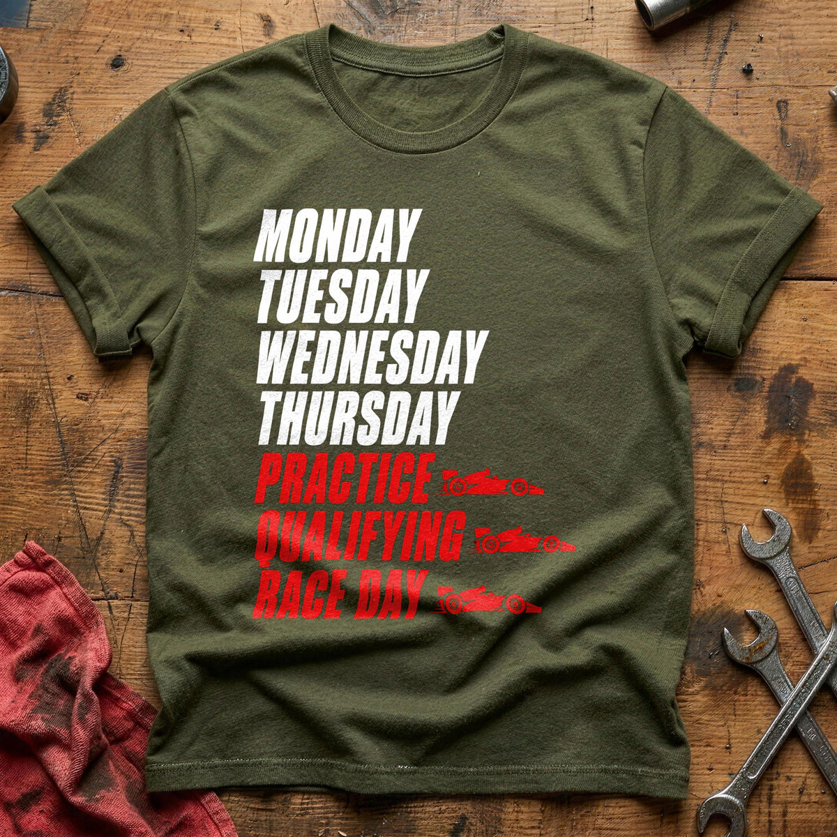 Race Week 24 T-Shirt - Military Green