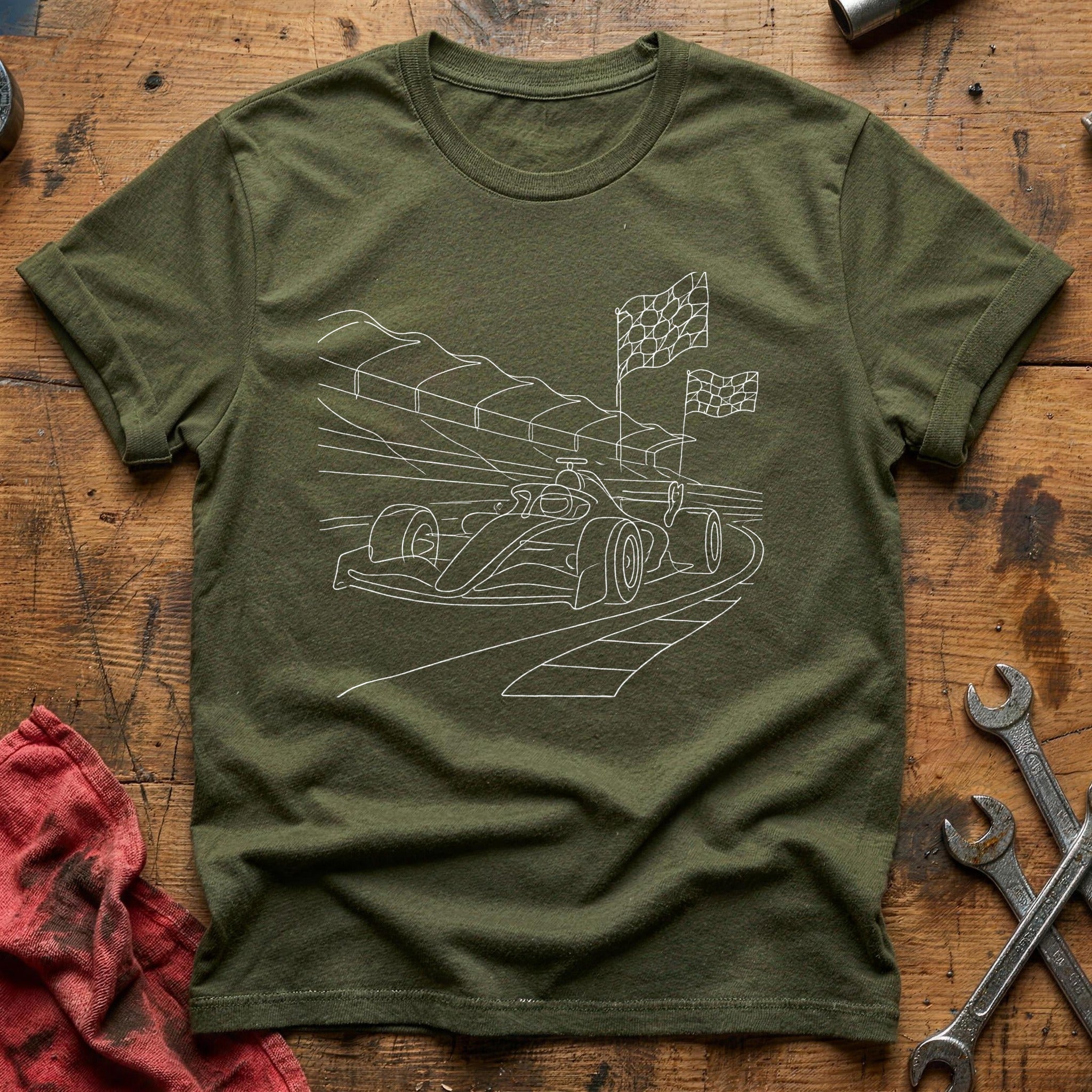 Racecar Track 32 T-Shirt - Military Green