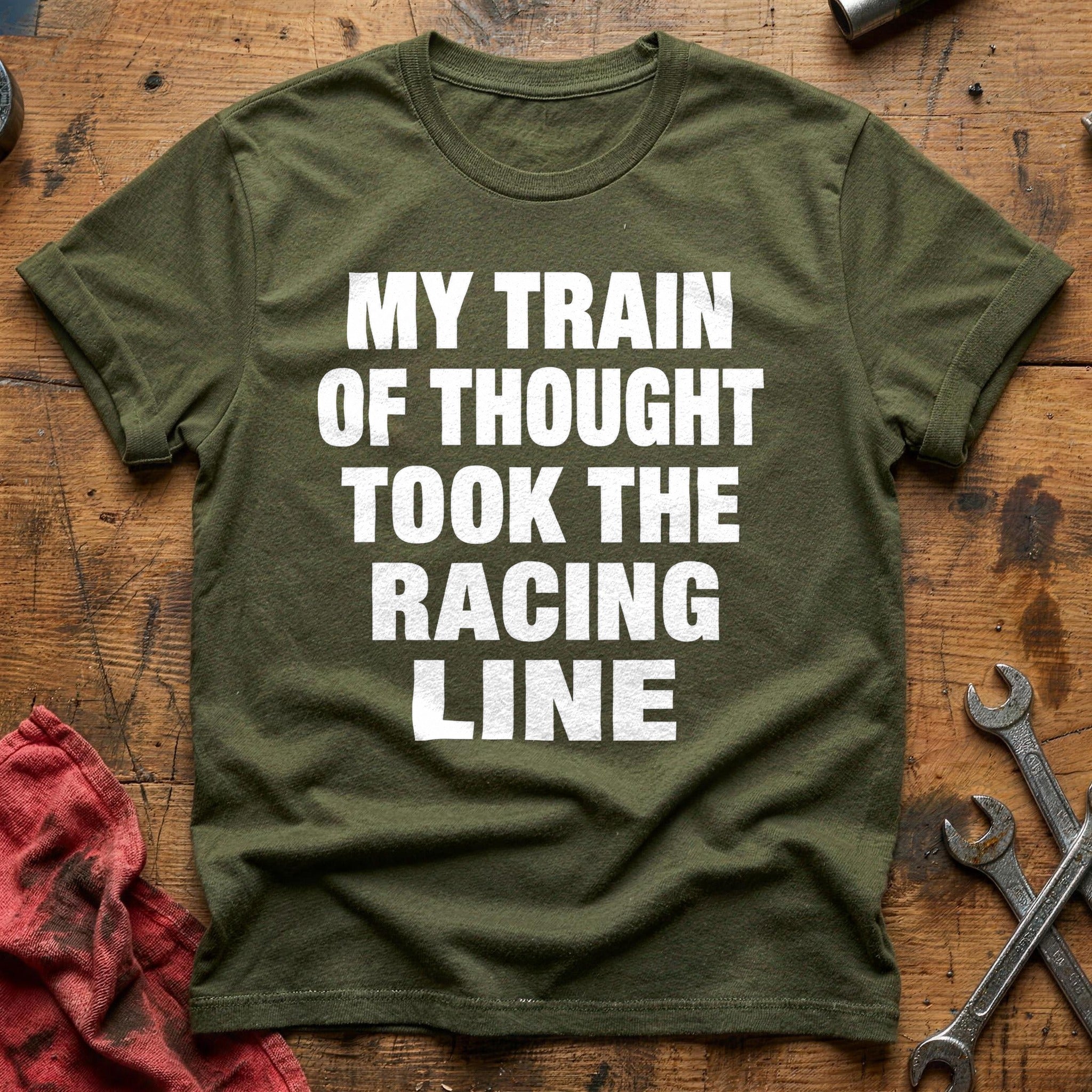 Racing Line Thoughts T-Shirt - Military Green