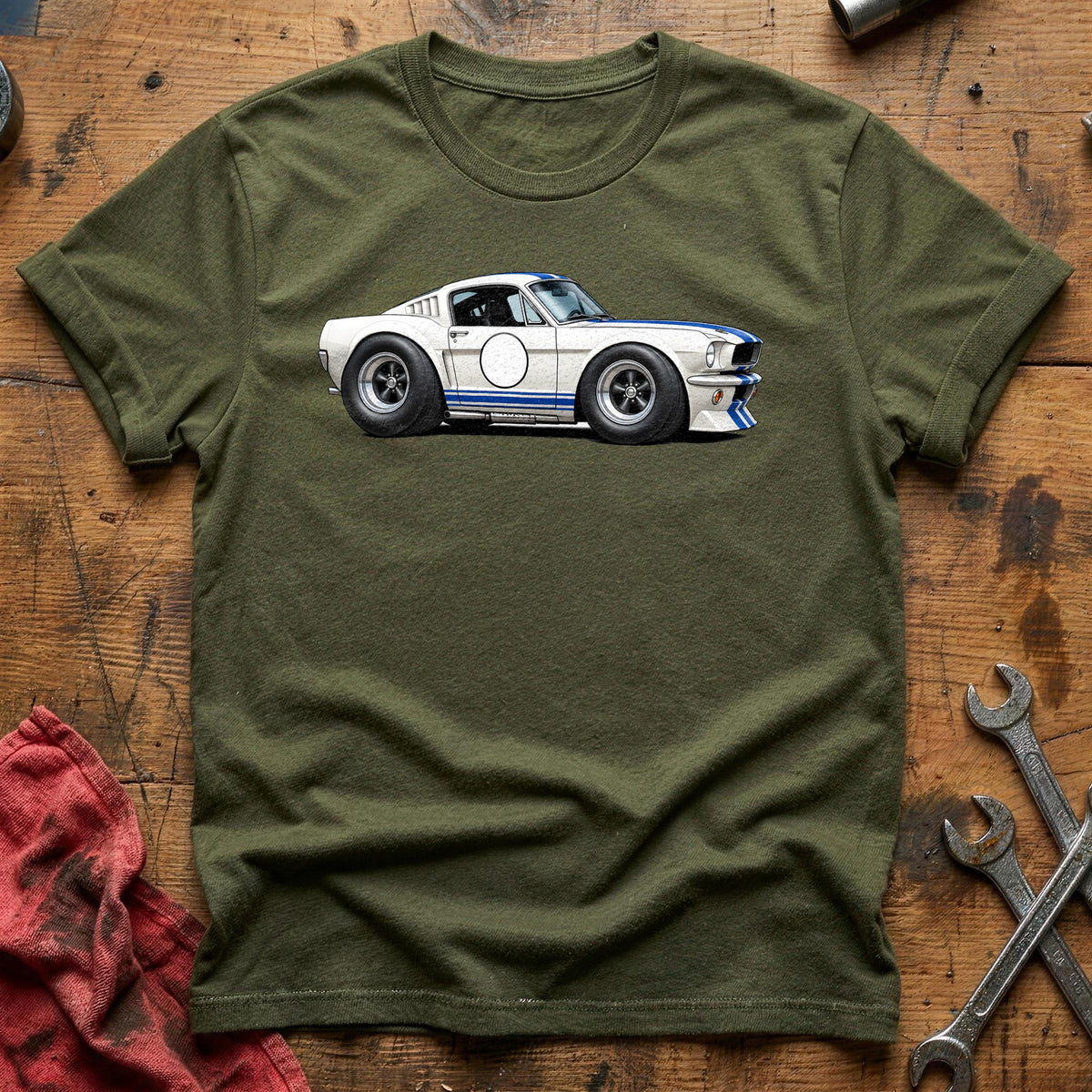 Racing Stripes Fastback 78 T-Shirt - Military Green