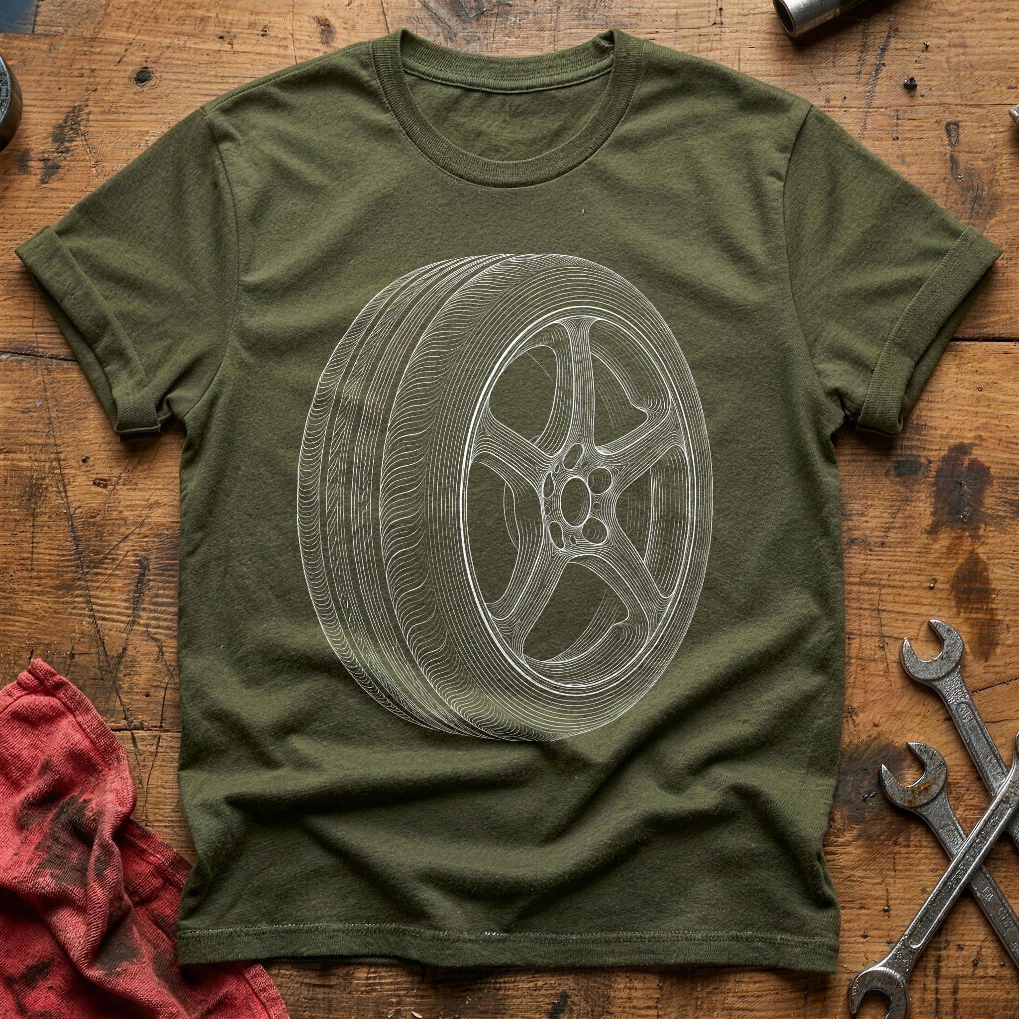Radial Sketch T-Shirt - Military Green