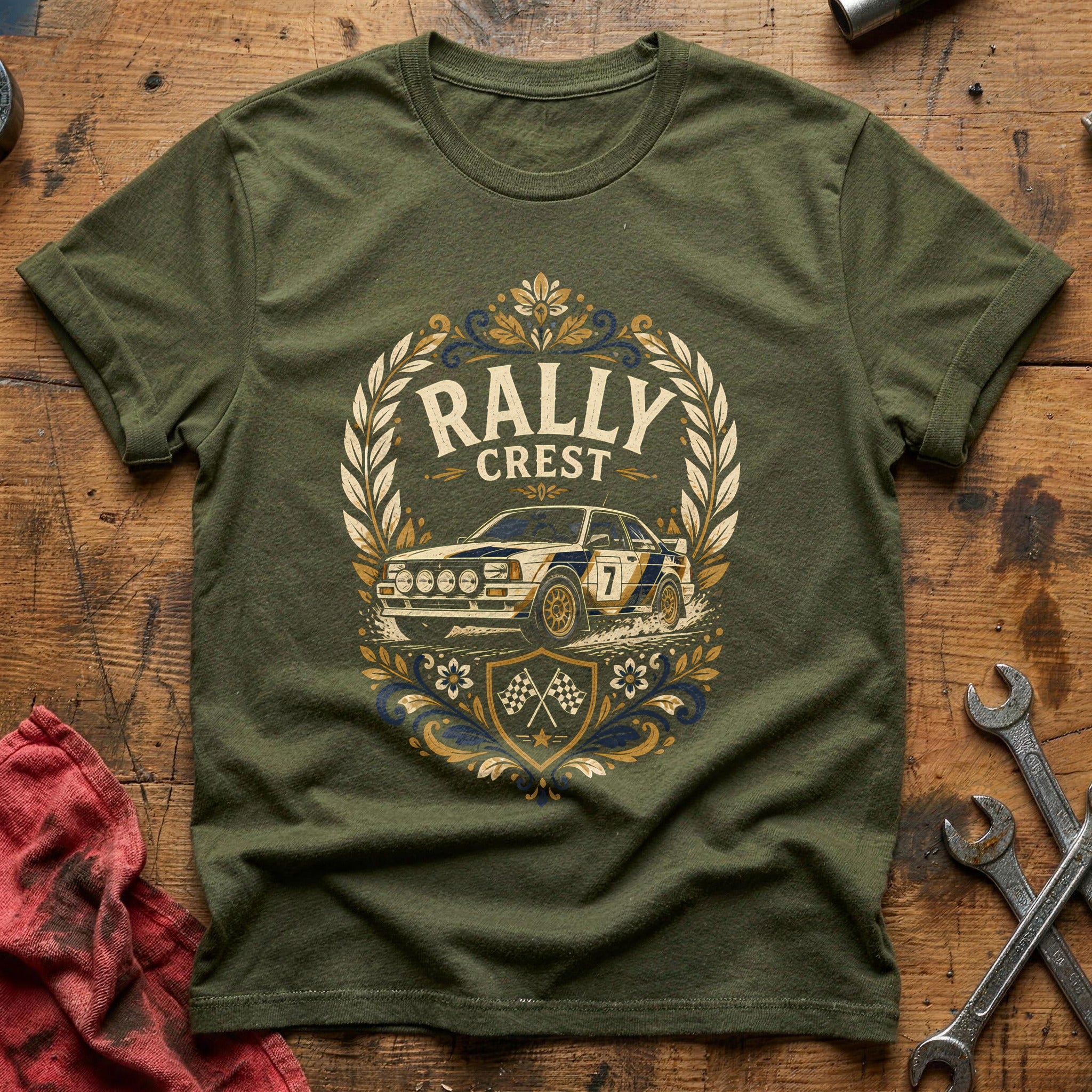 Rally Crest Folk 25 T-Shirt - Military Green