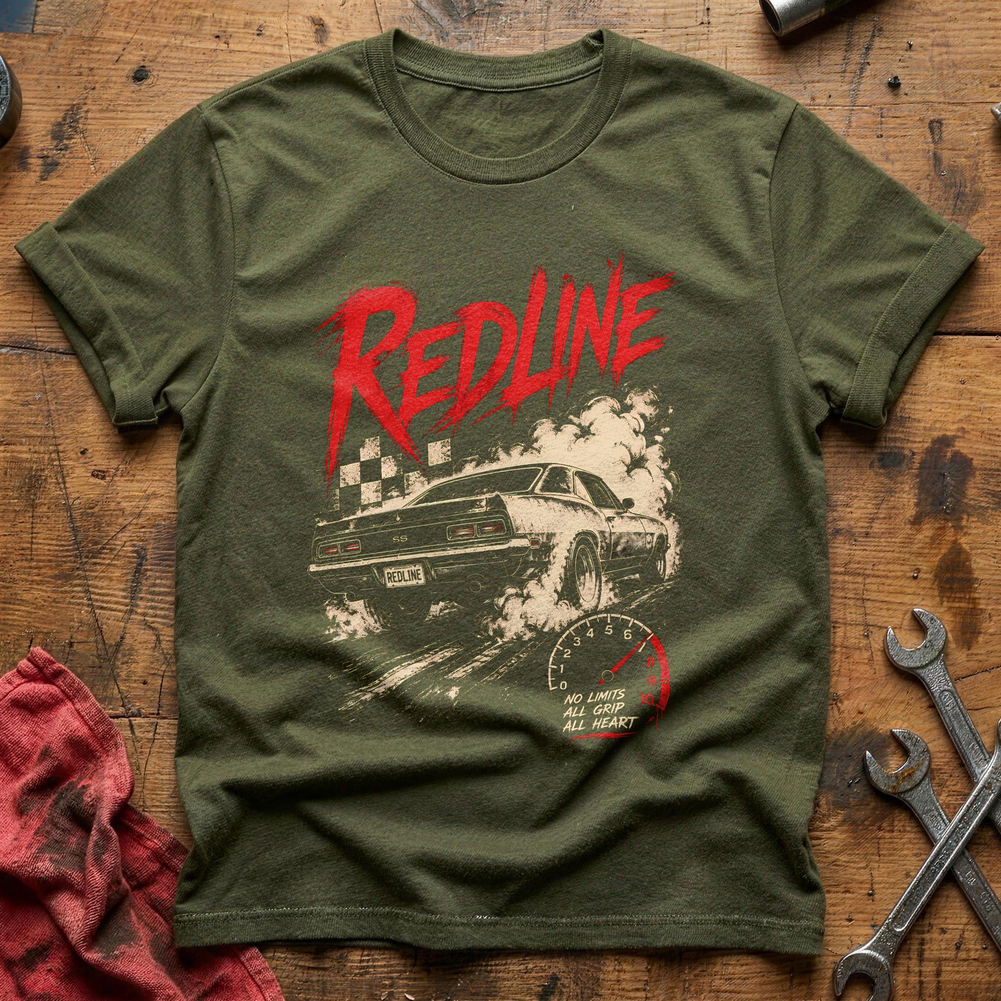 Redline Grunge 22 T-Shirt - Military Green