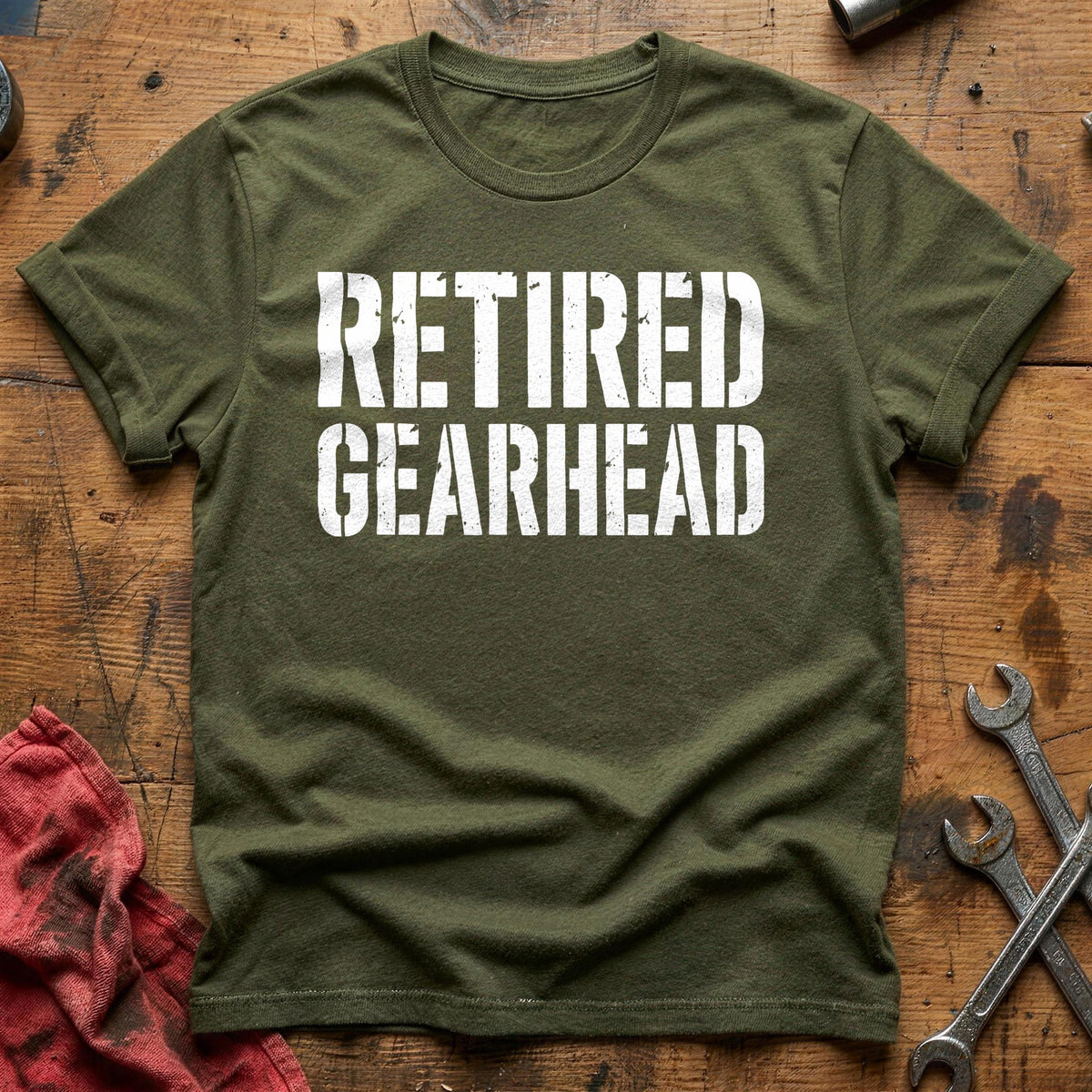Retired Gearhead 84 T-Shirt - Military Green