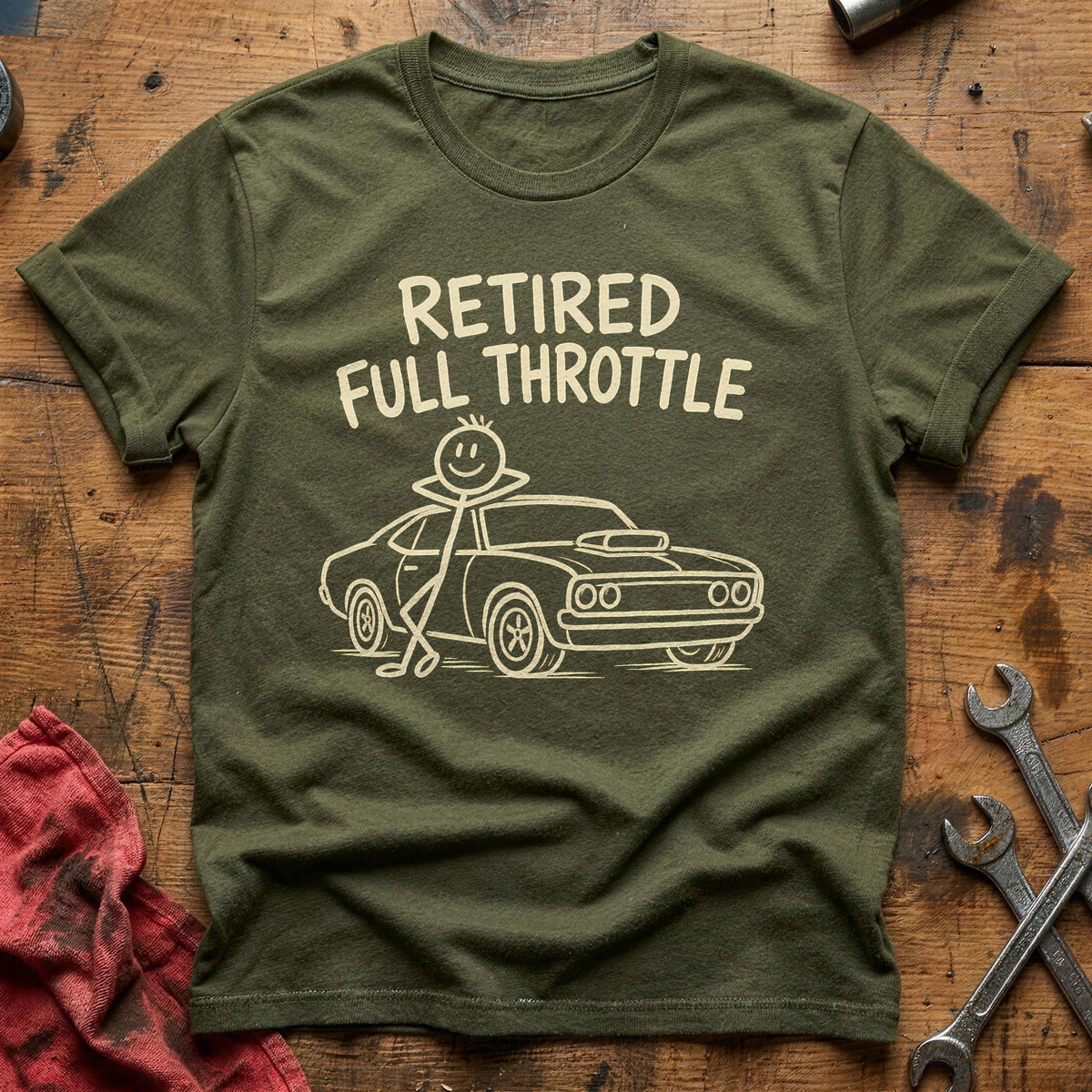 Retired Throttle 64 T-Shirt - Military Green