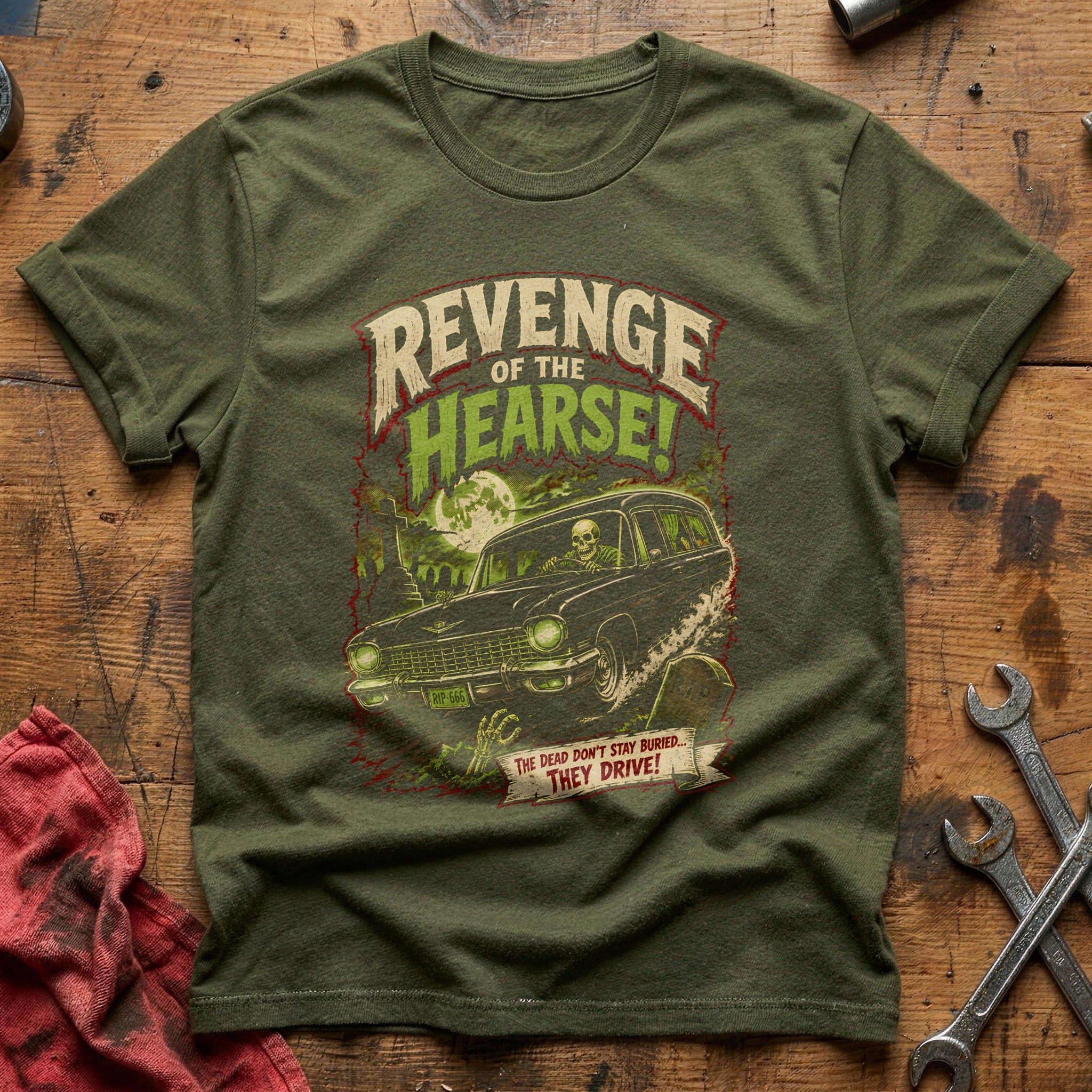 Revenge Of The Hearse 47 T-Shirt - Military Green