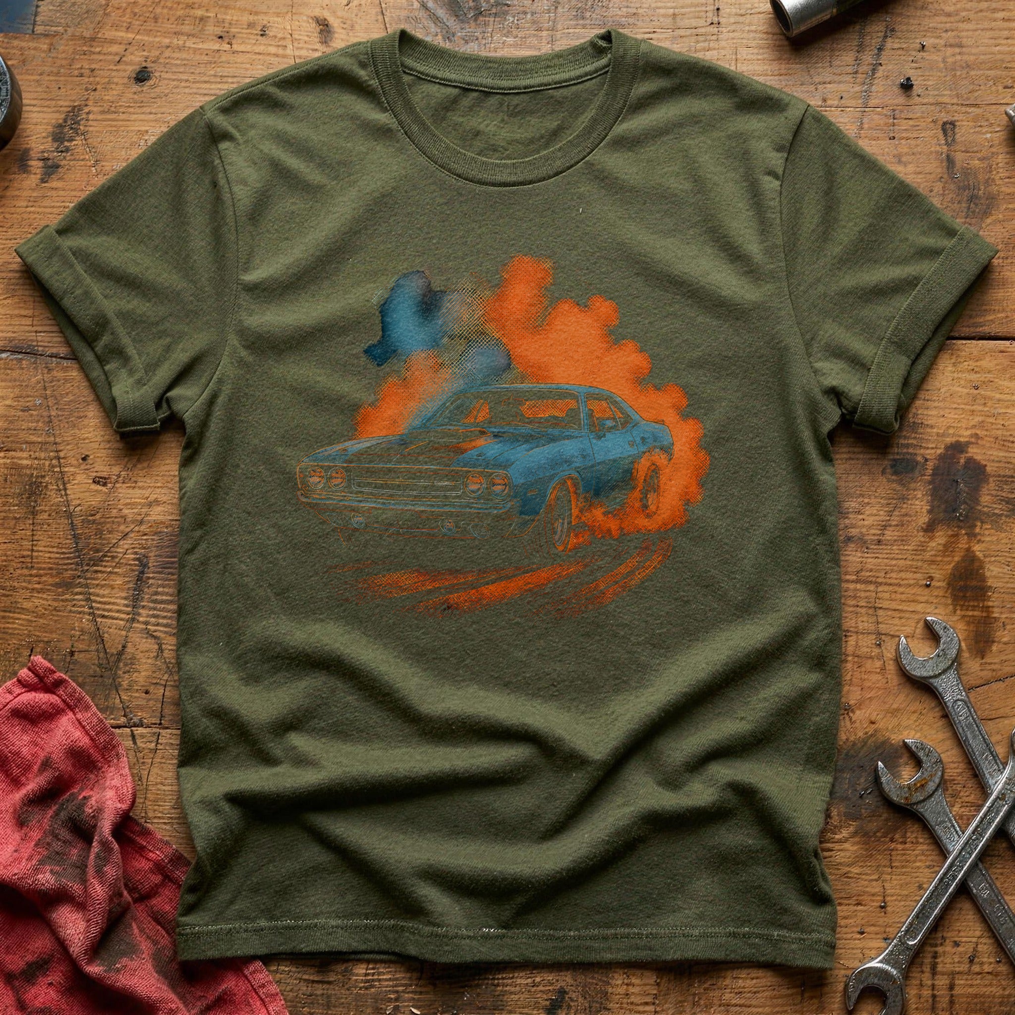 Riso Burnout 39 T-Shirt - Military Green