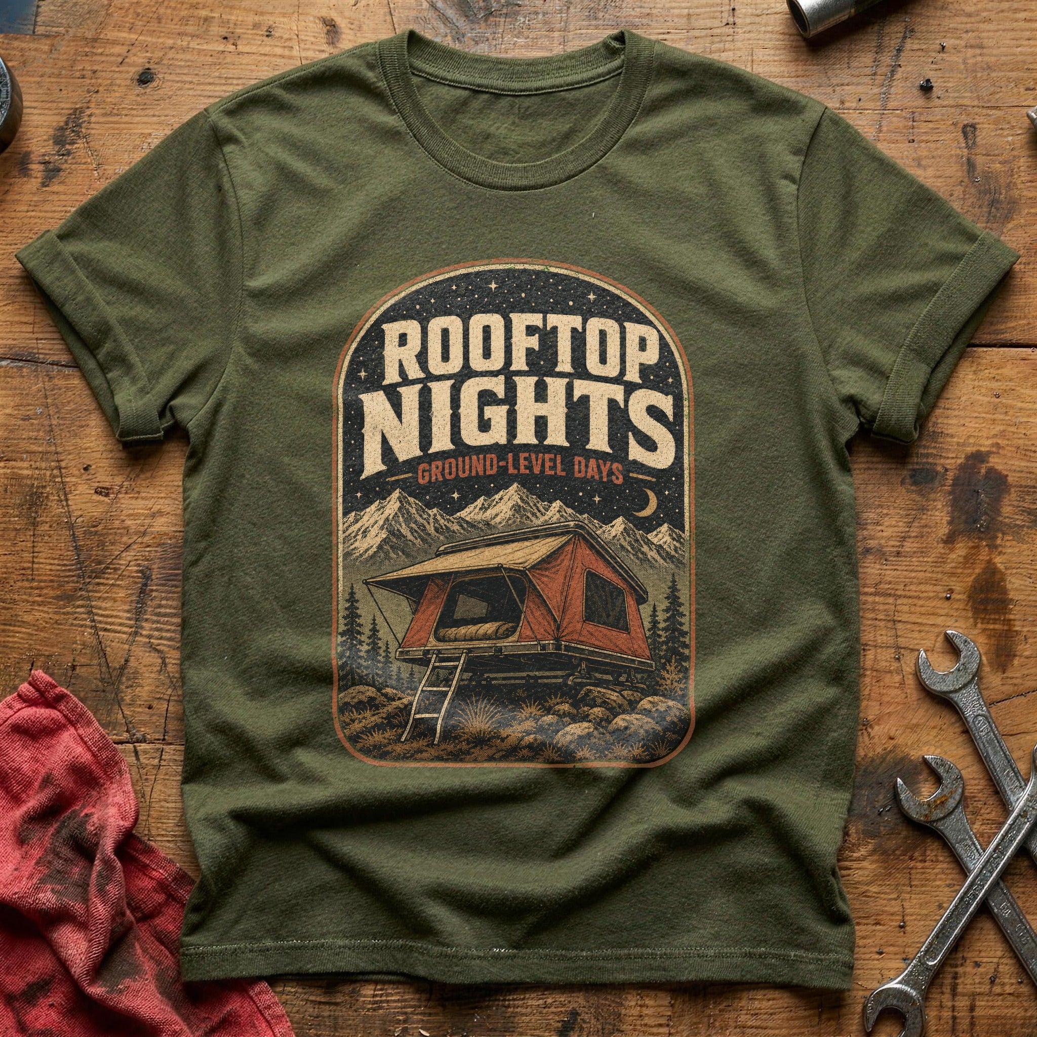 Rooftop Nights T-Shirt - Military Green