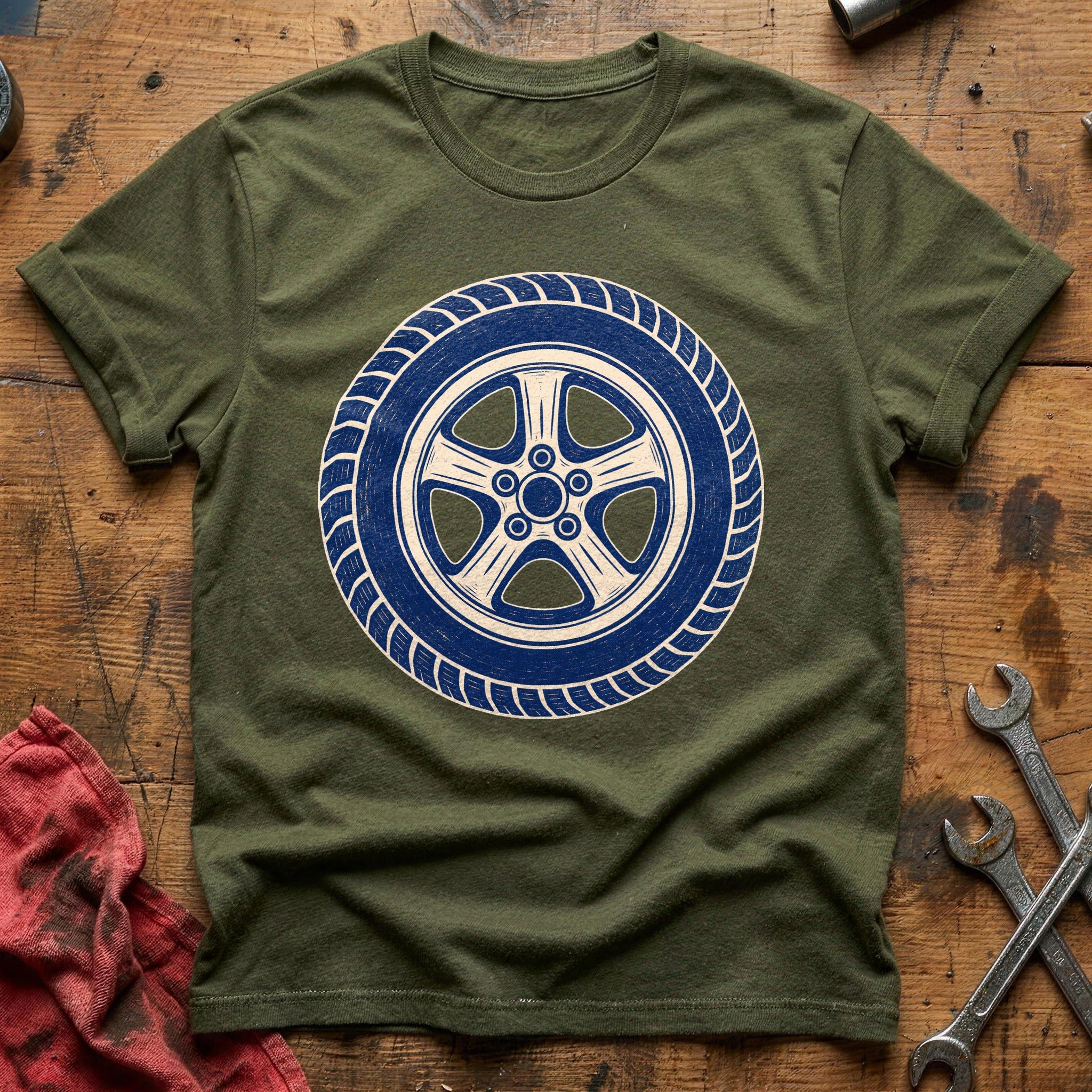 Rubber & Rim T-Shirt - Military Green