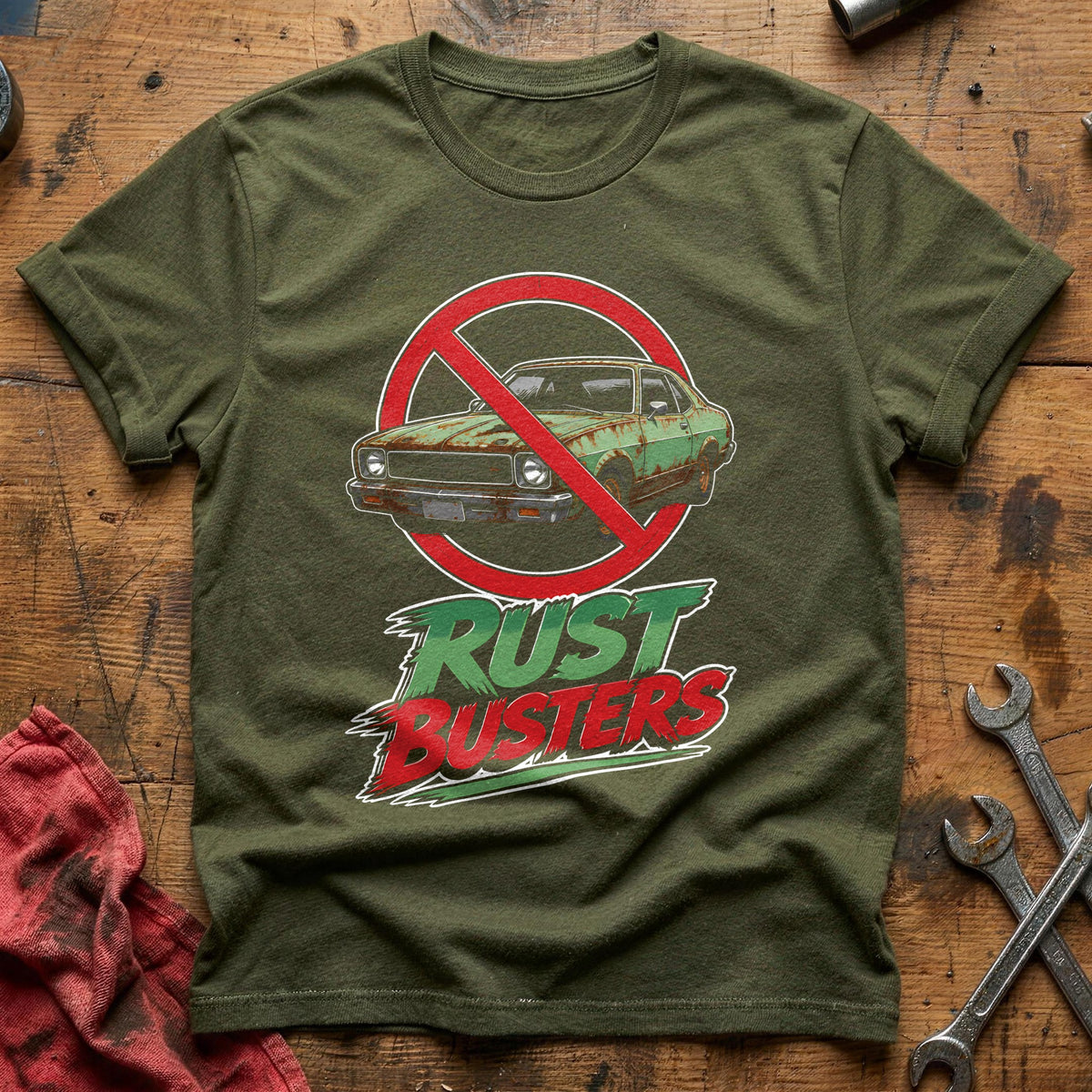 Rust Busters 82 T-Shirt - Military Green