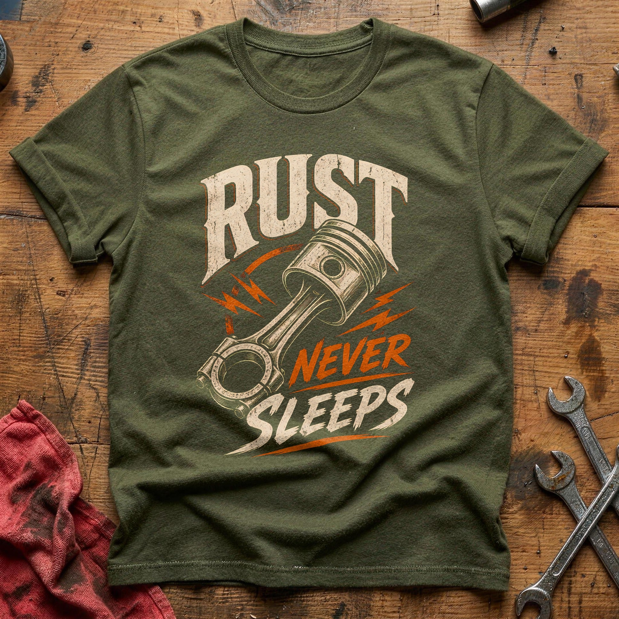 Rust Never Sleeps 22 T-Shirt - Military Green