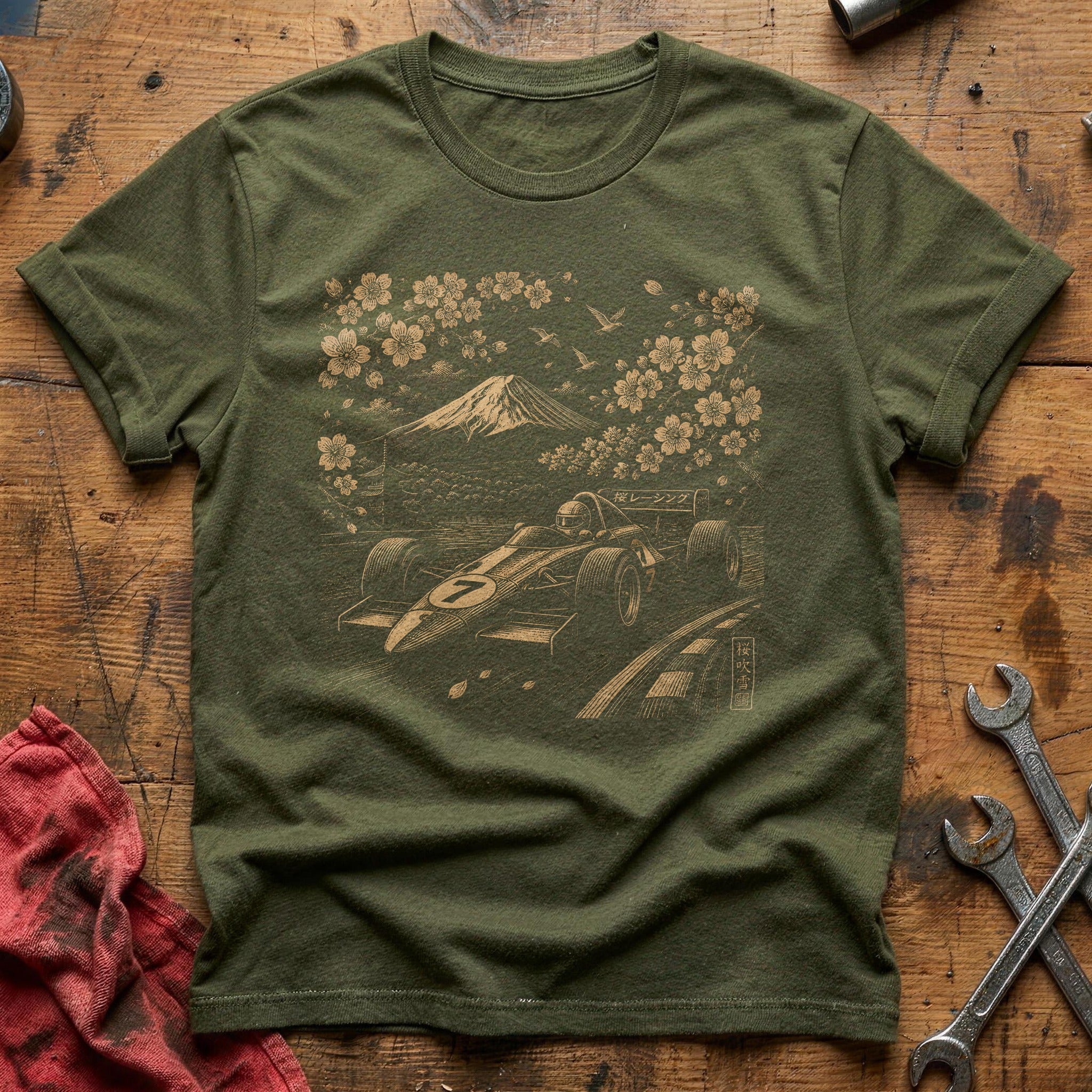 Sakura Circuit T-Shirt - Military Green