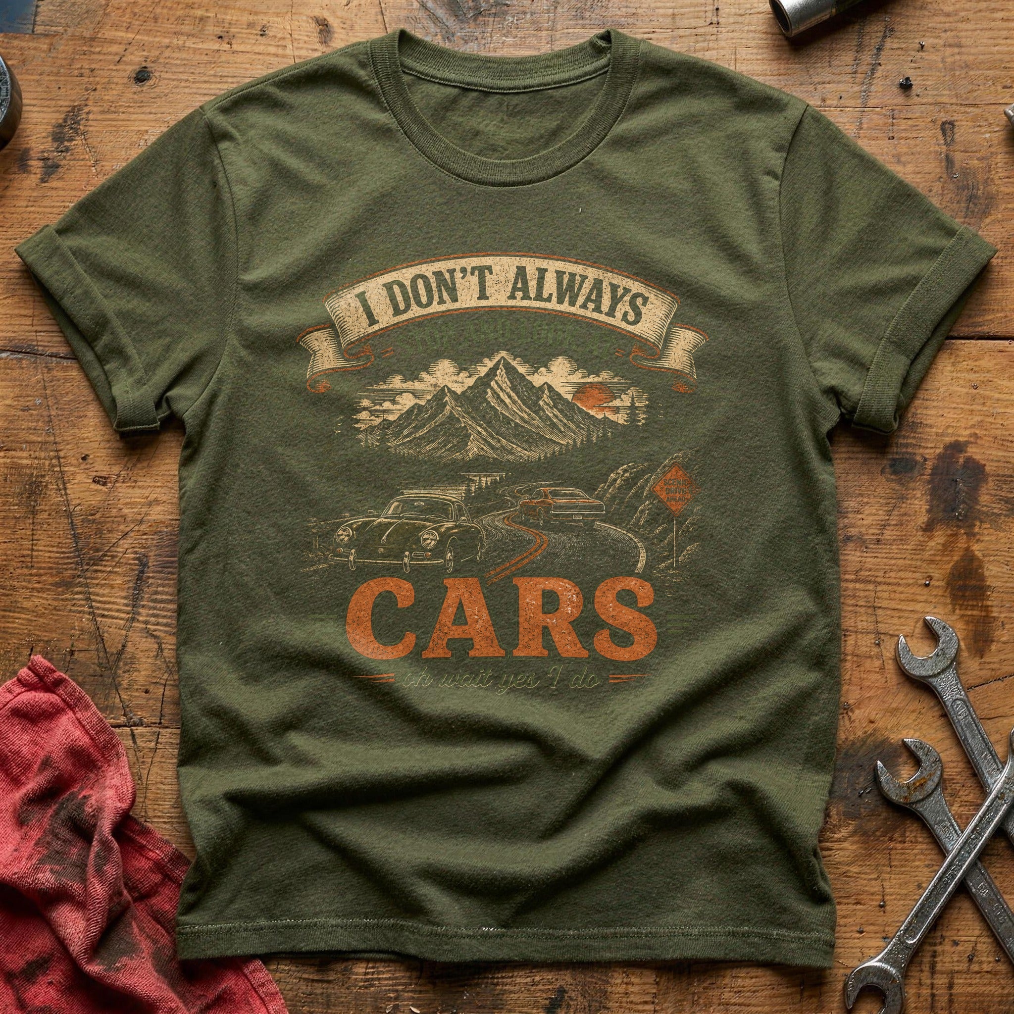 Scenic Drive Ahead T-Shirt - Military Green