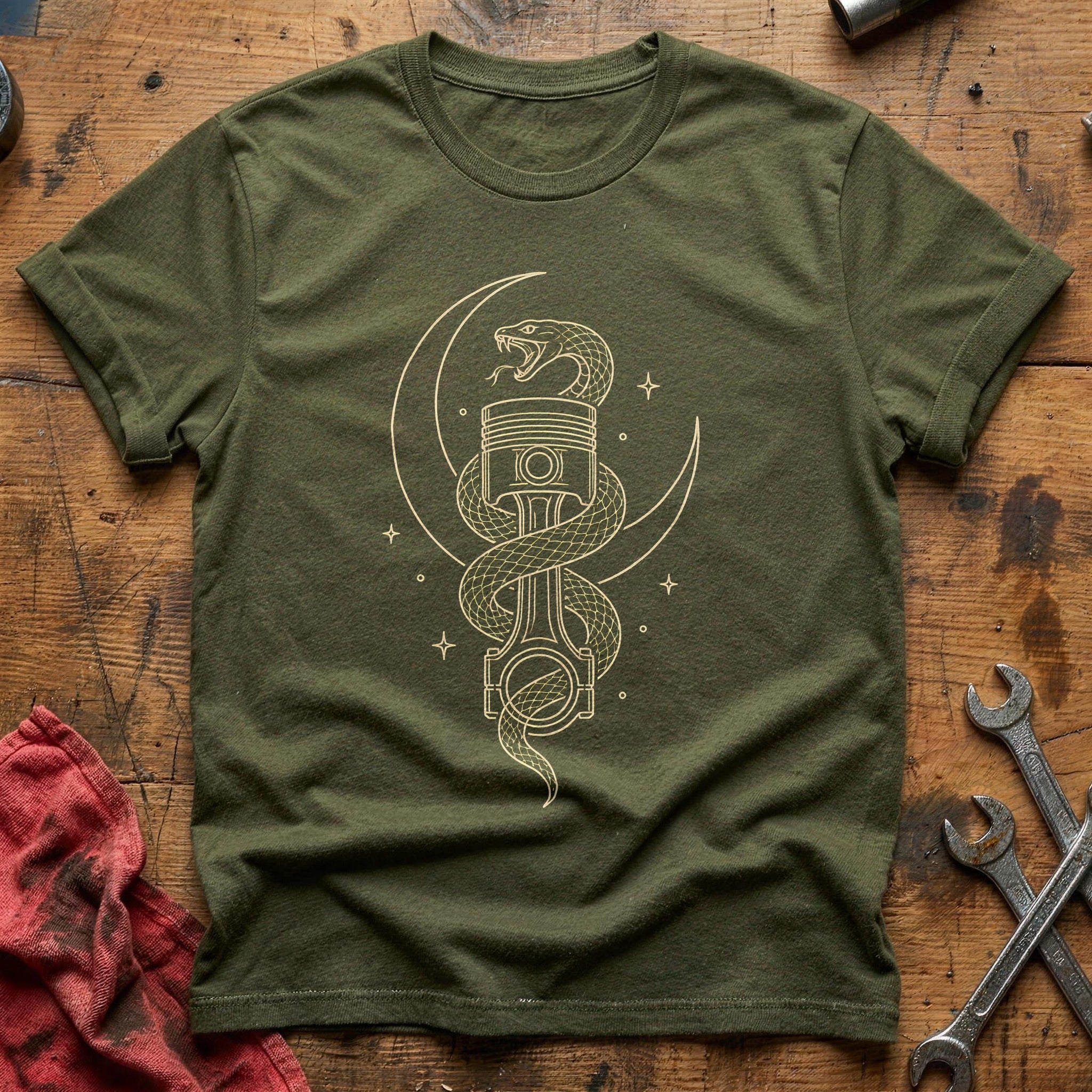 Serpent Piston Moon 75 T-Shirt - Military Green