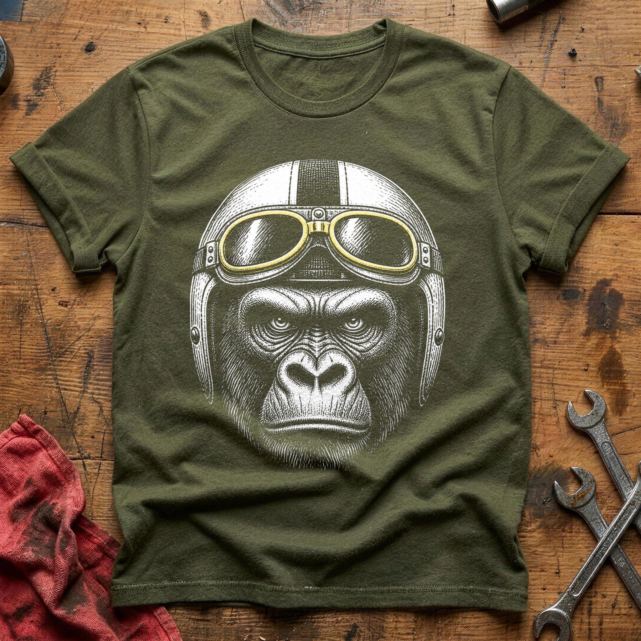 Shades & Stubble T-Shirt - Military Green
