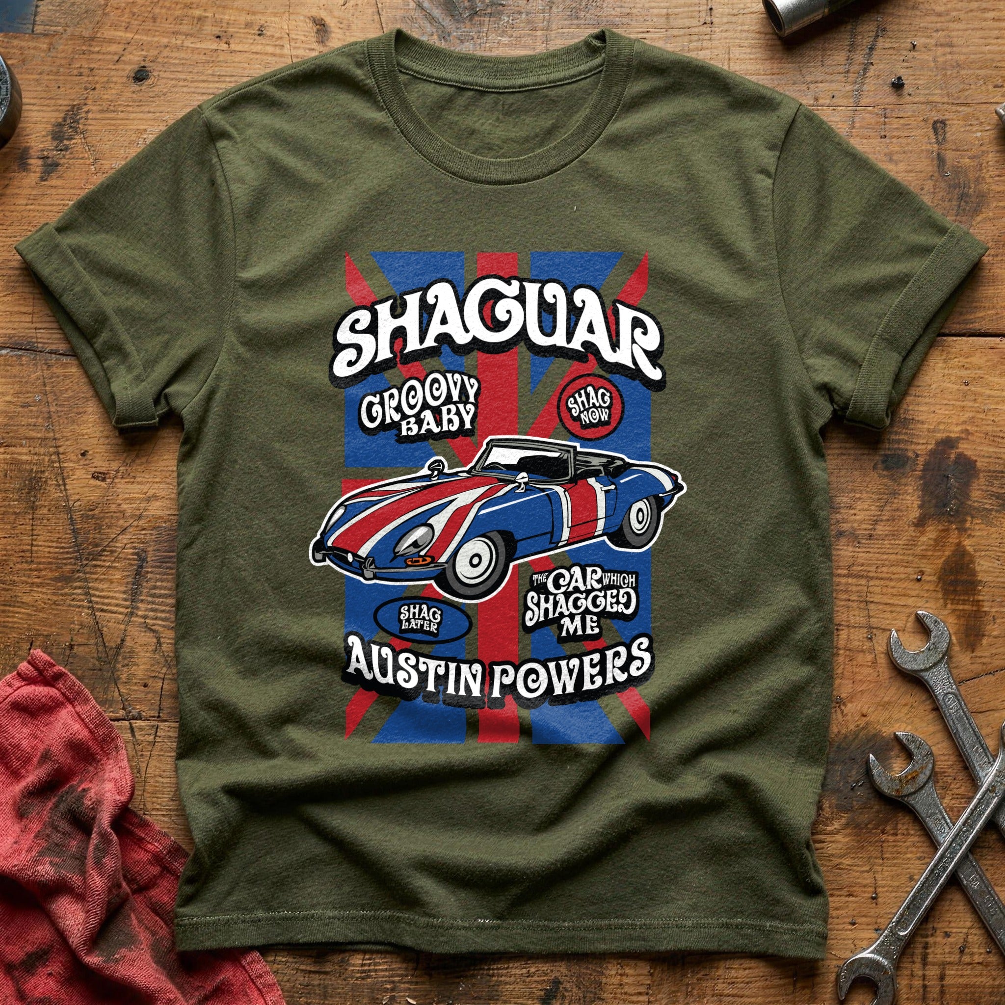 Shaguar car T-Shirt - Military Green