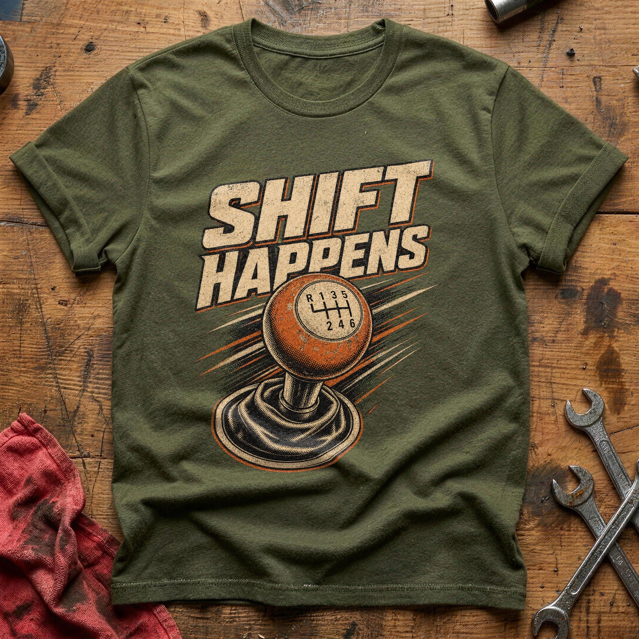 Shift Happens T-Shirt - Military Green