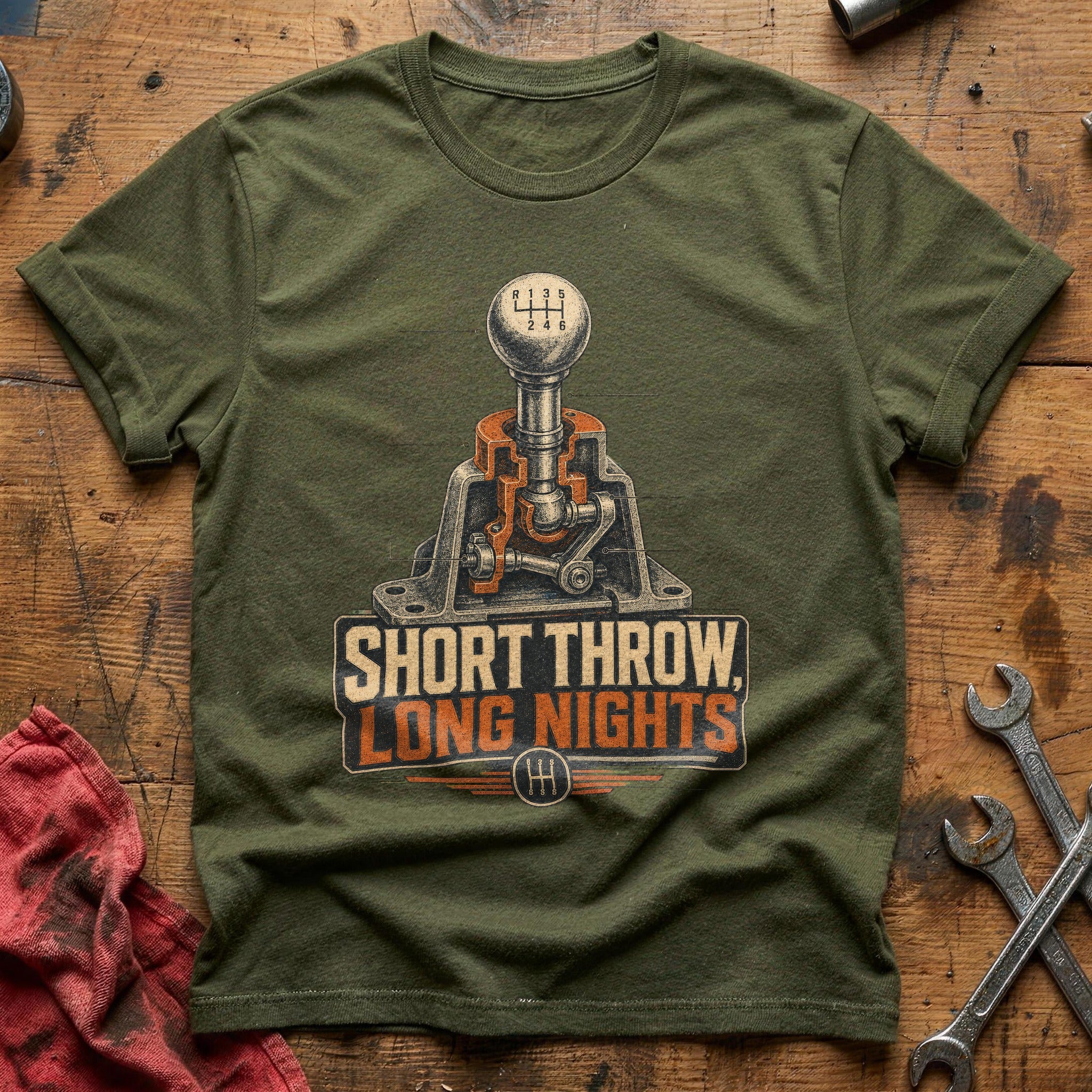 Short Throw Nights T-Shirt - Military Green