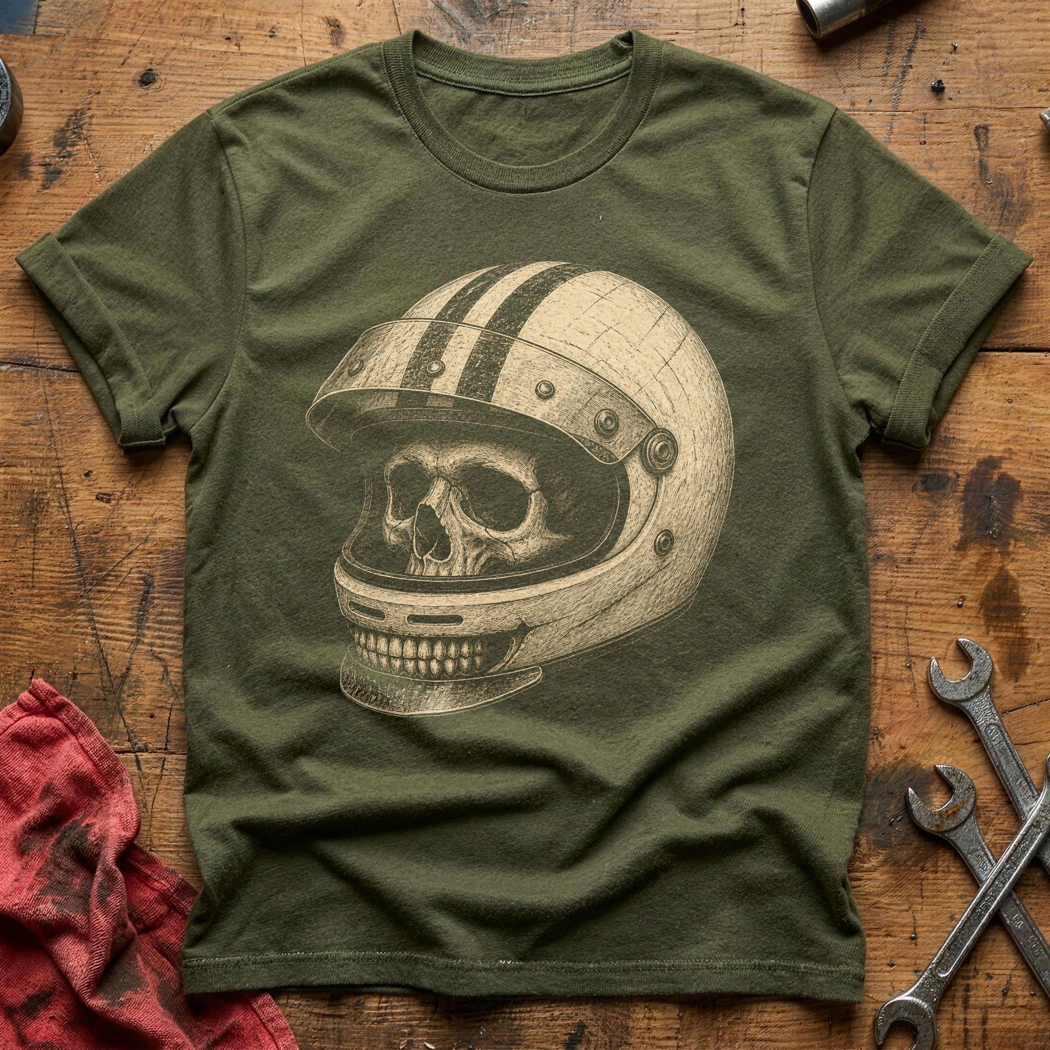 Skull Cockpit T-Shirt - Military Green