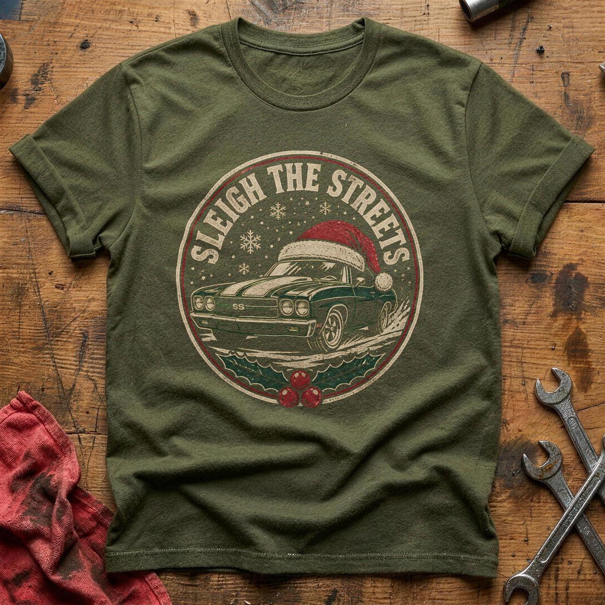 Sleigh The Streets 47 T-Shirt - Military Green