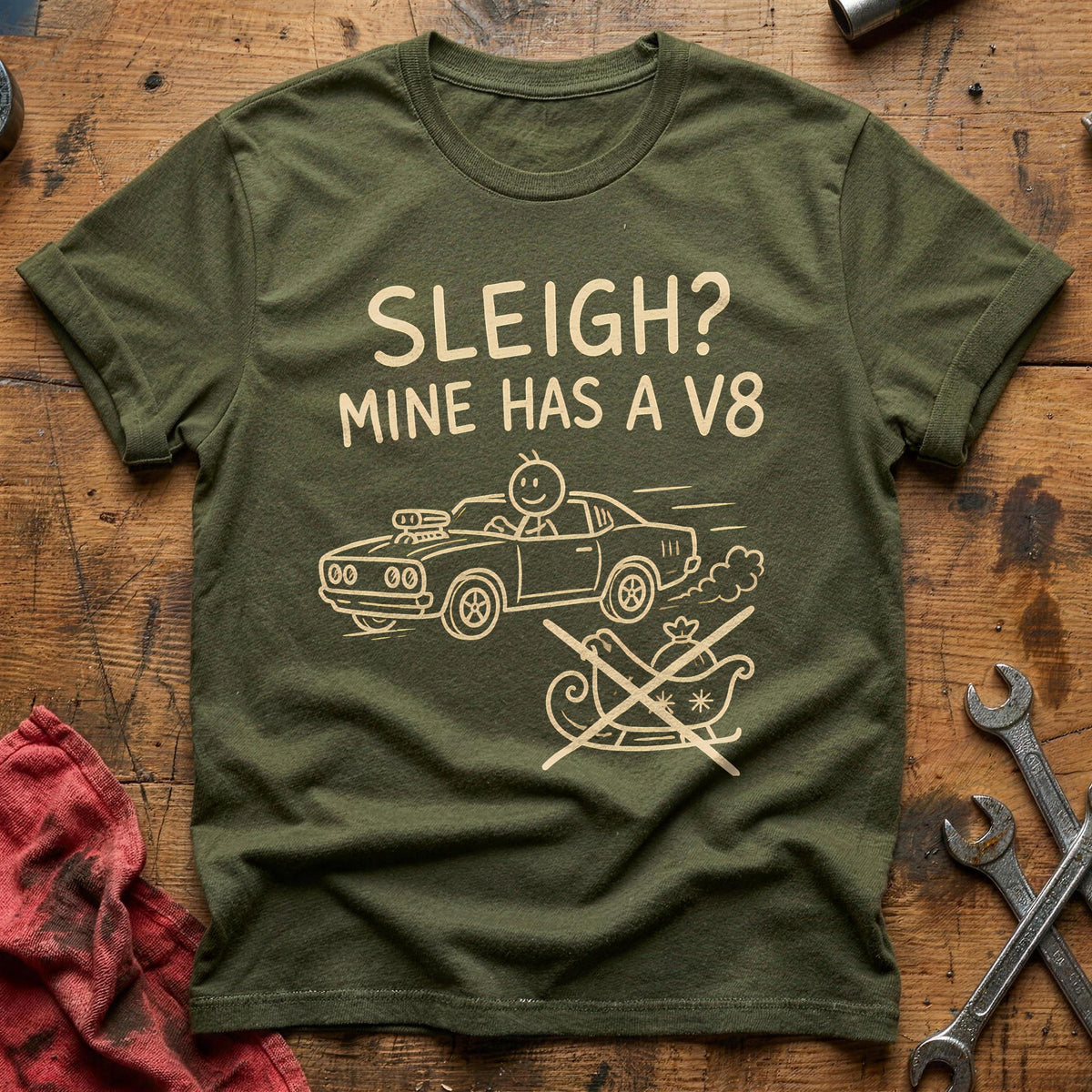 Sleigh V8 41 T-Shirt - Military Green