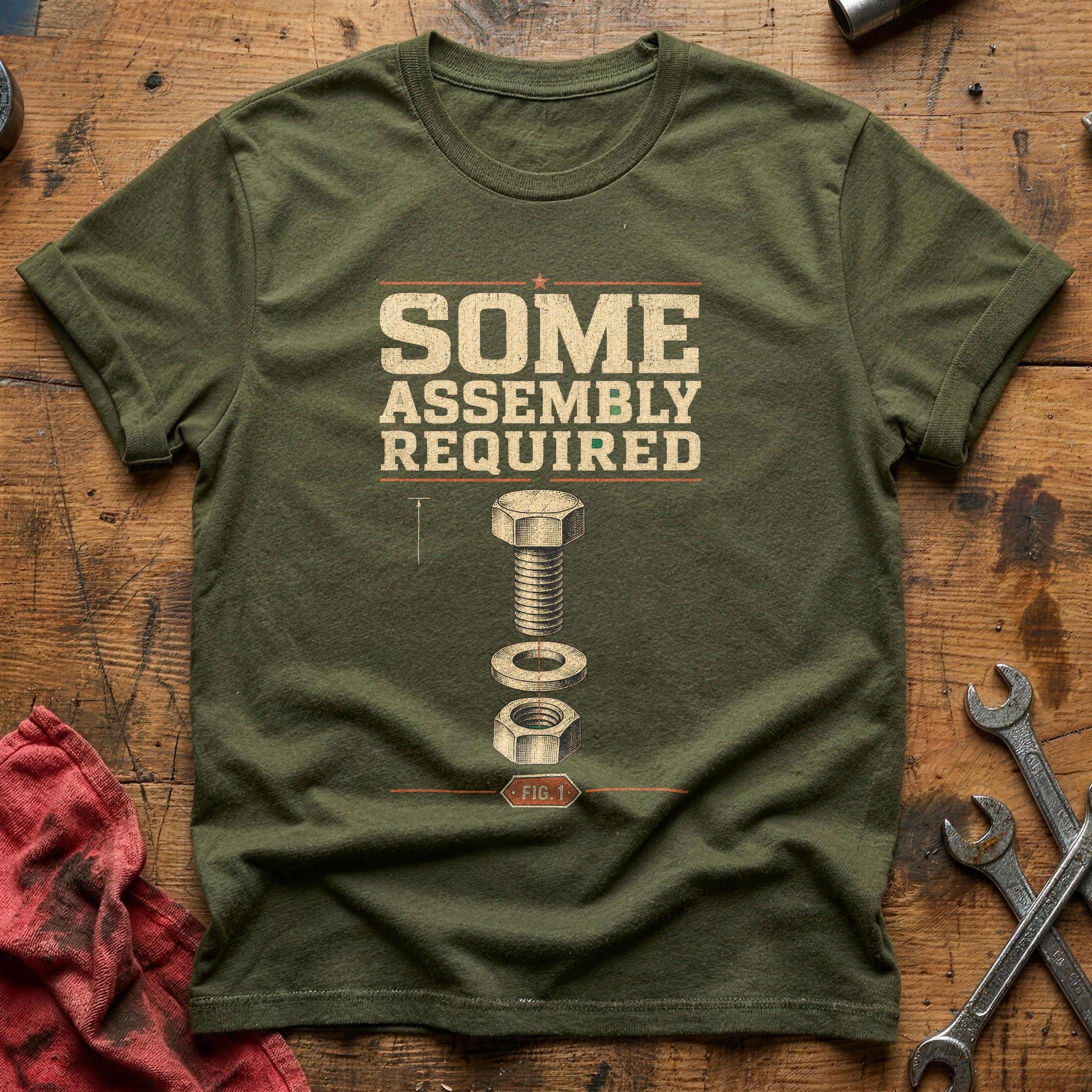 Some Assembly Required T-Shirt - Military Green