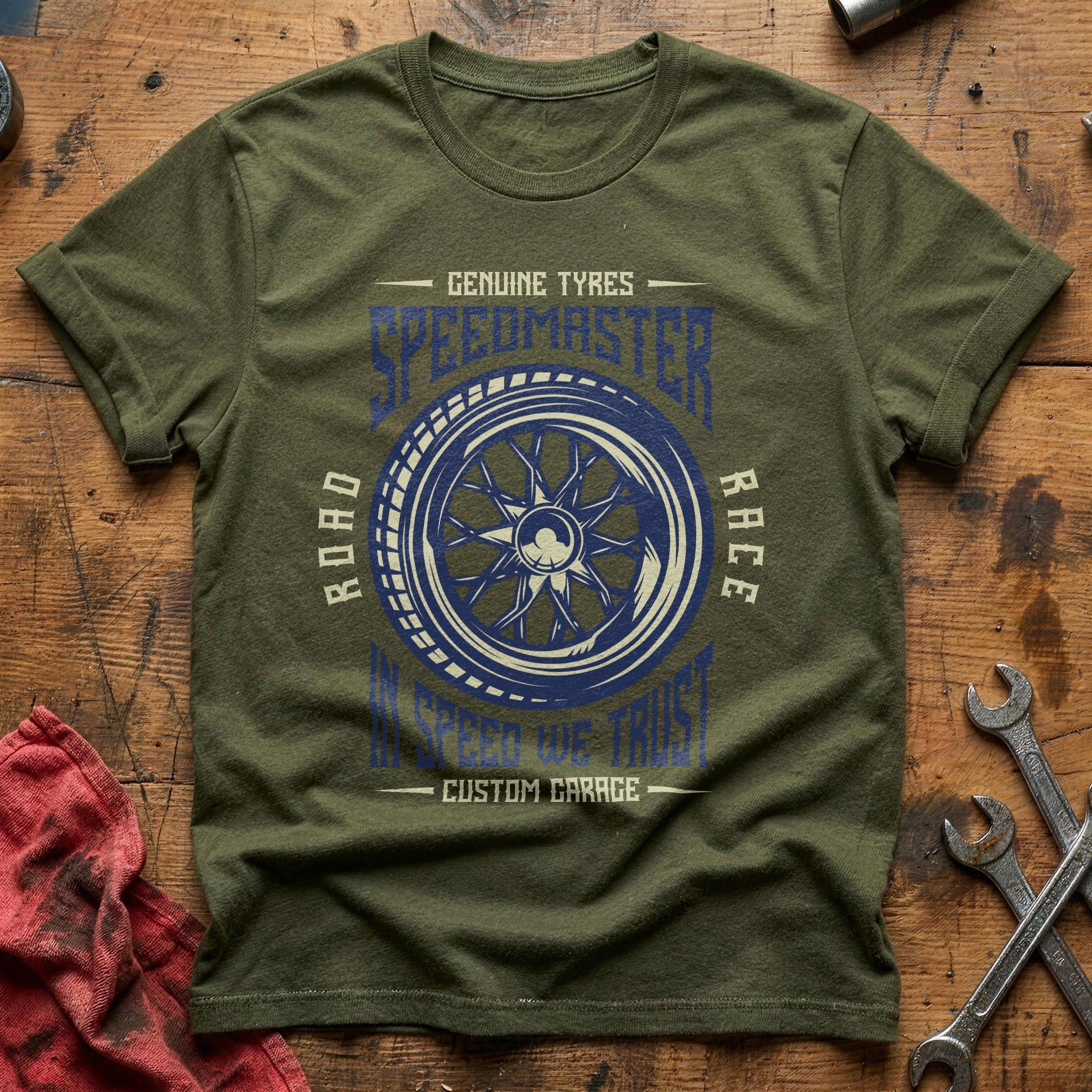 Speed master retro tire T-Shirt - Military Green