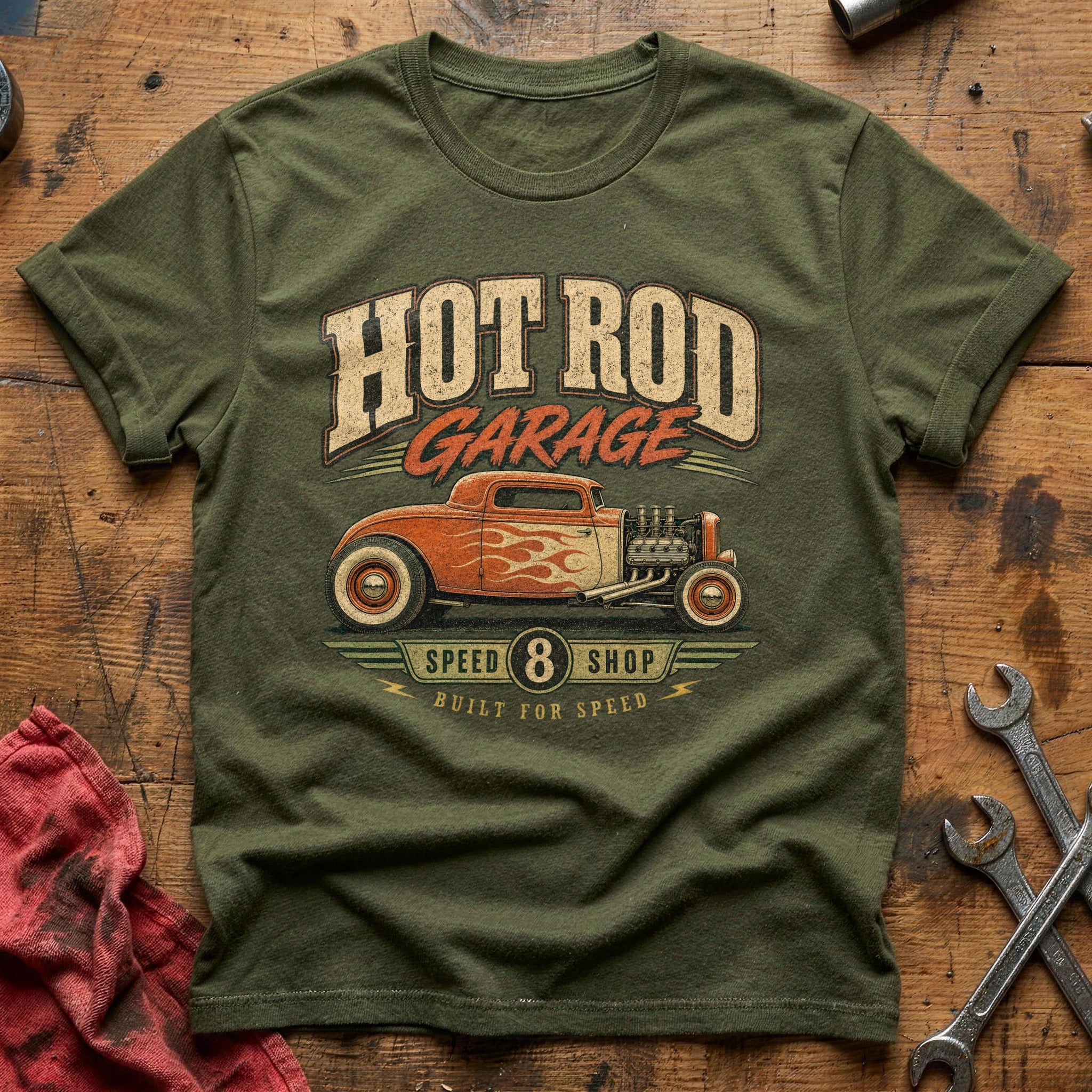 Speed Shop Hotrod - Military Green