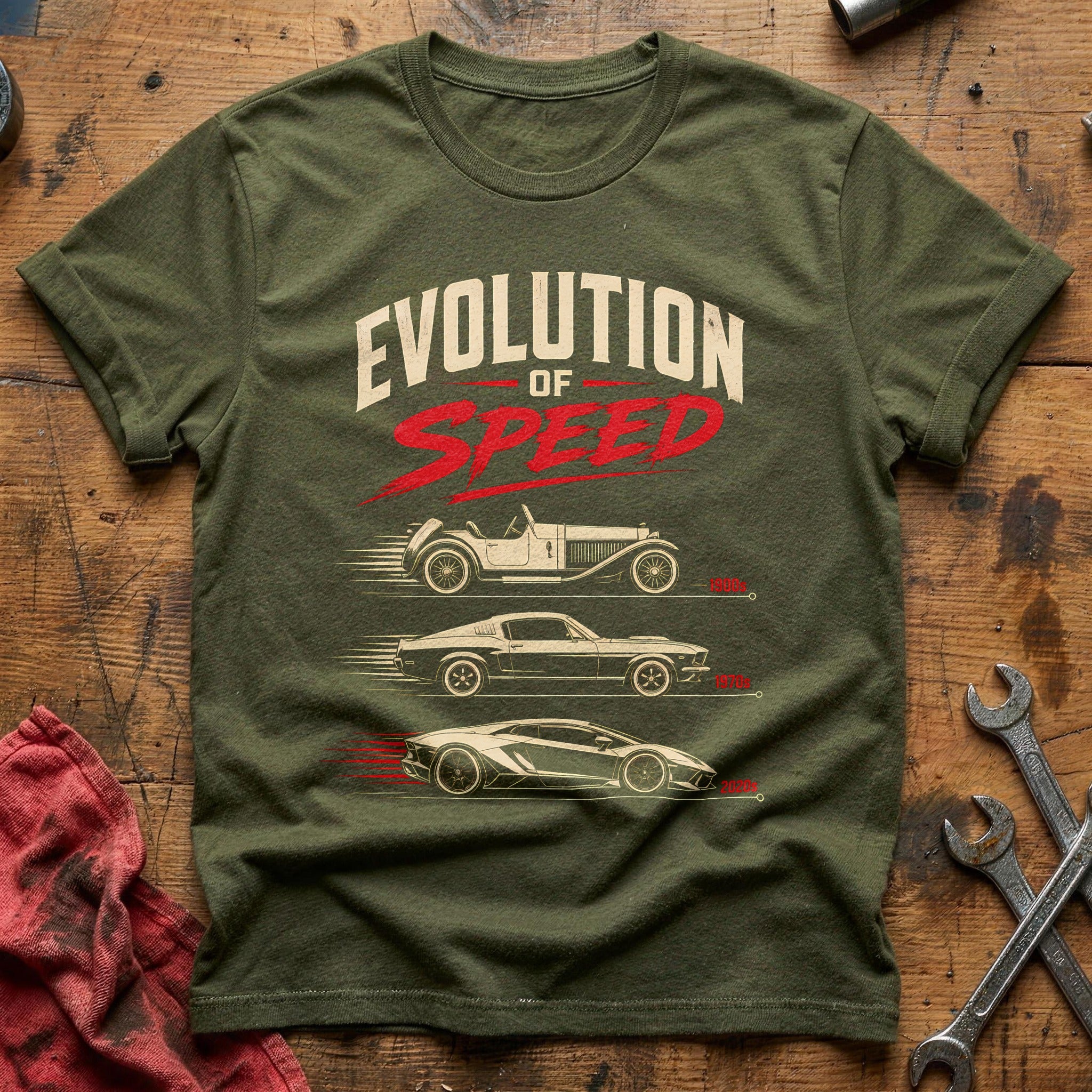 Speed Timeline T-Shirt - Military Green