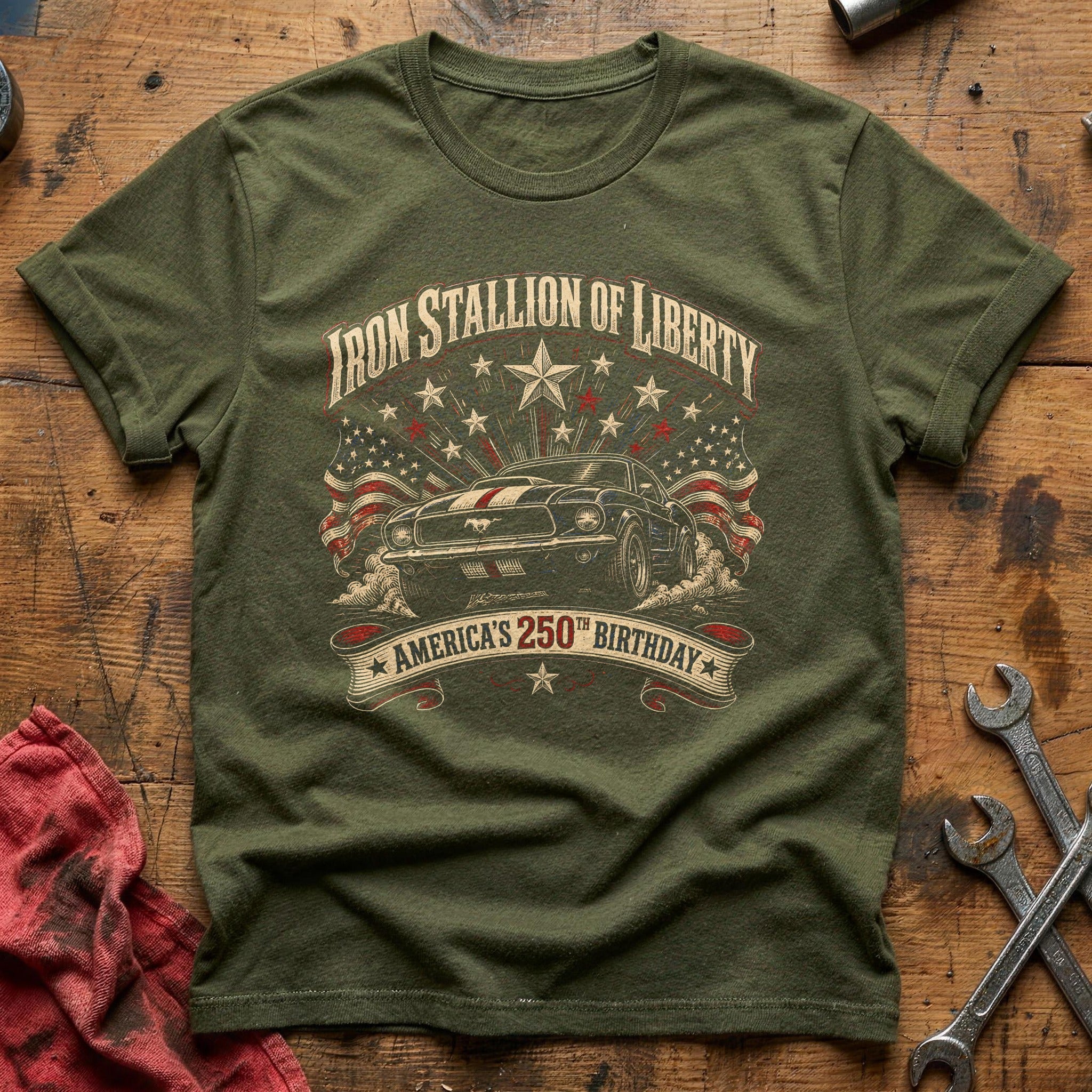 Stallion of Liberty T-Shirt - Military Green