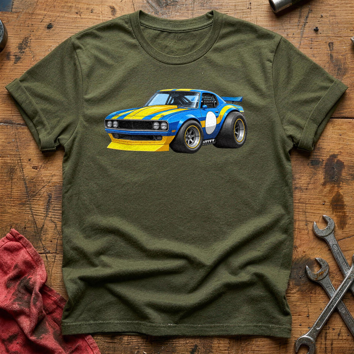 Stock Car 71 T-Shirt - Military Green